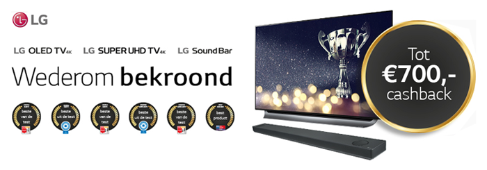 Tot €700 cashback met LG