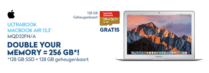 DOUBLE YOUR MEMORY = 256 GB* !