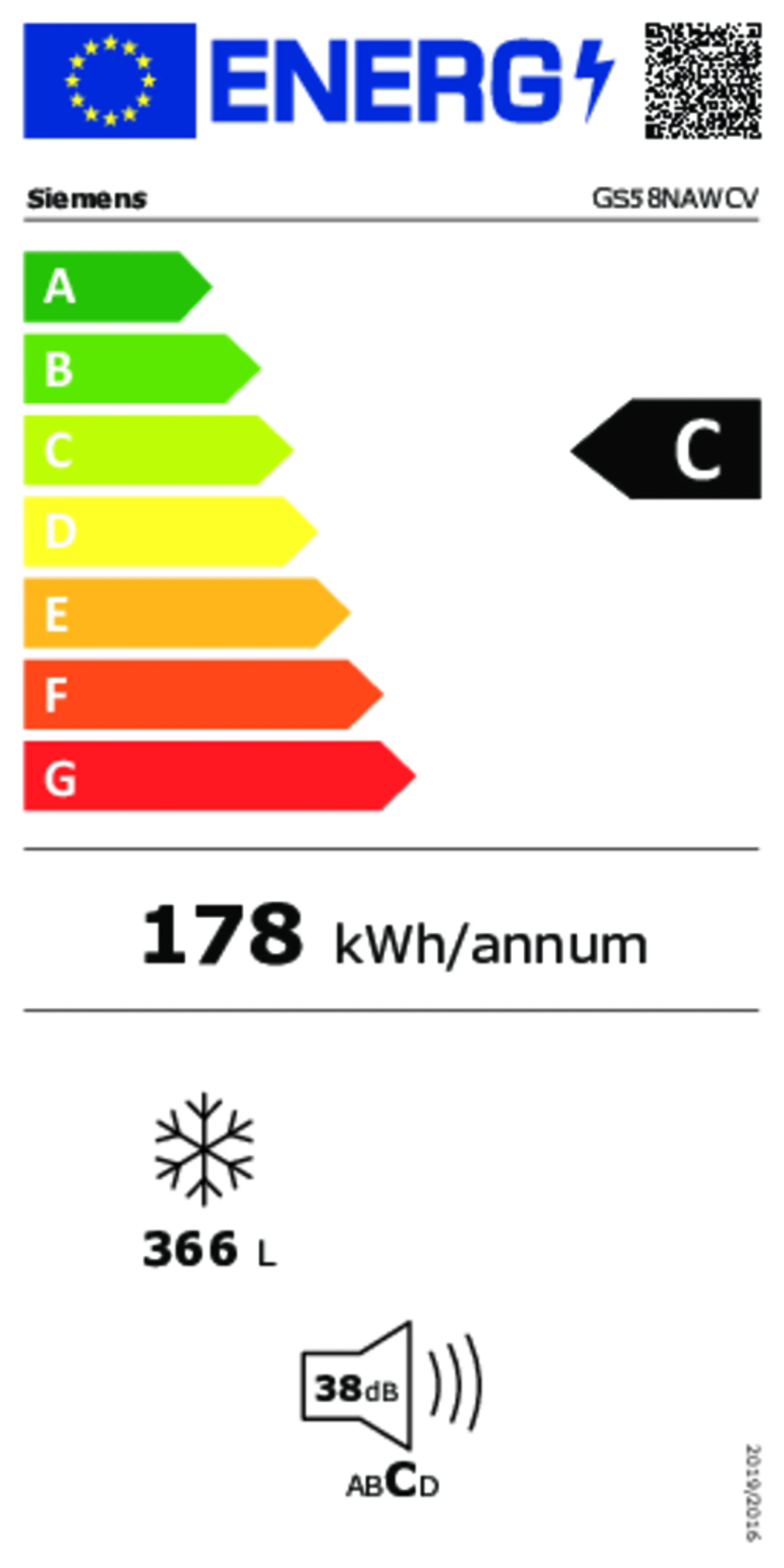 Siemens Congélateur GS58NAWCV iQ500 No-frost  191 cm image