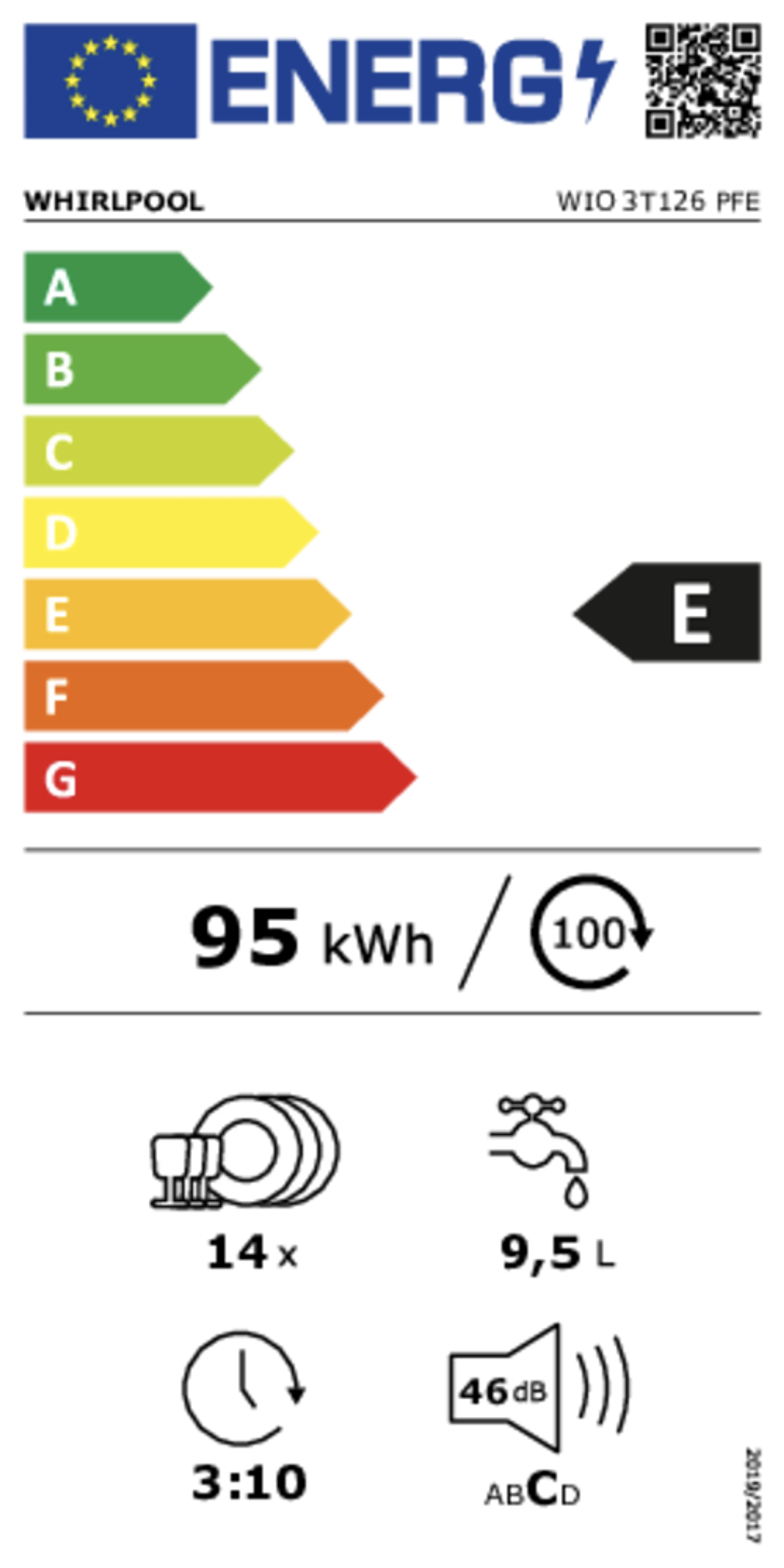 Whirlpool Inbouw vaatwasser WIO 3T126 PFE image