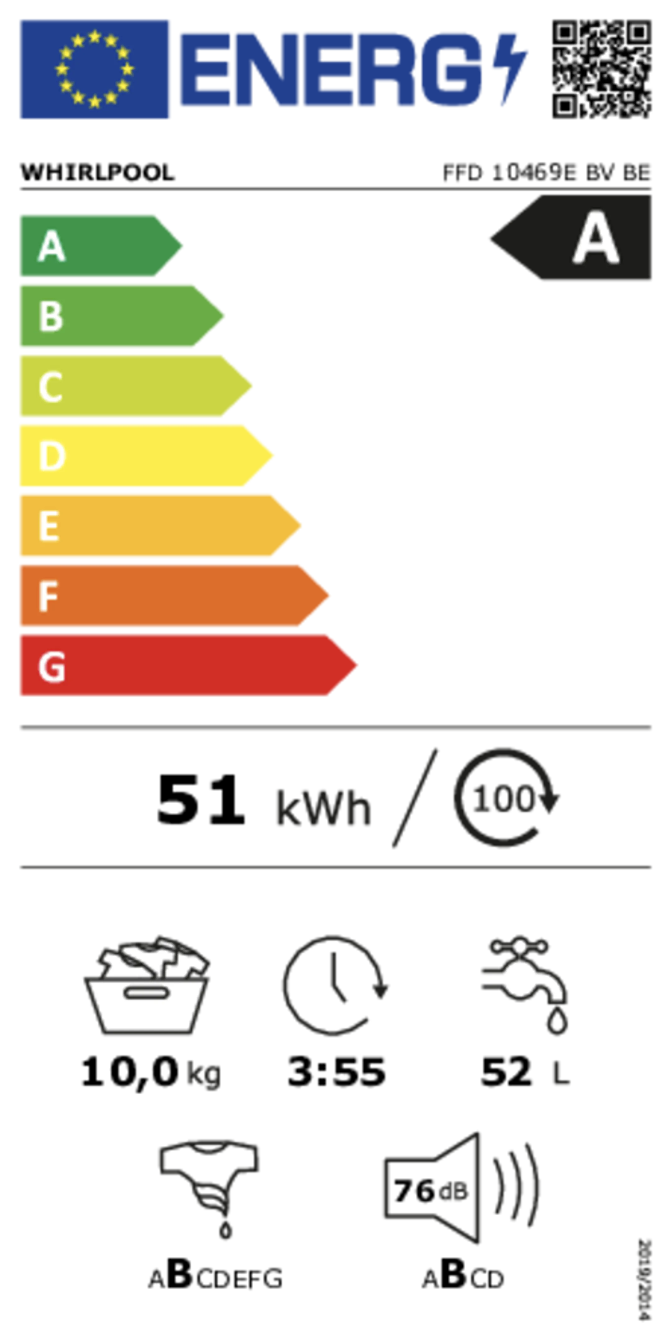 Whirlpool Machine à laver FFB 10469E BV BE image
