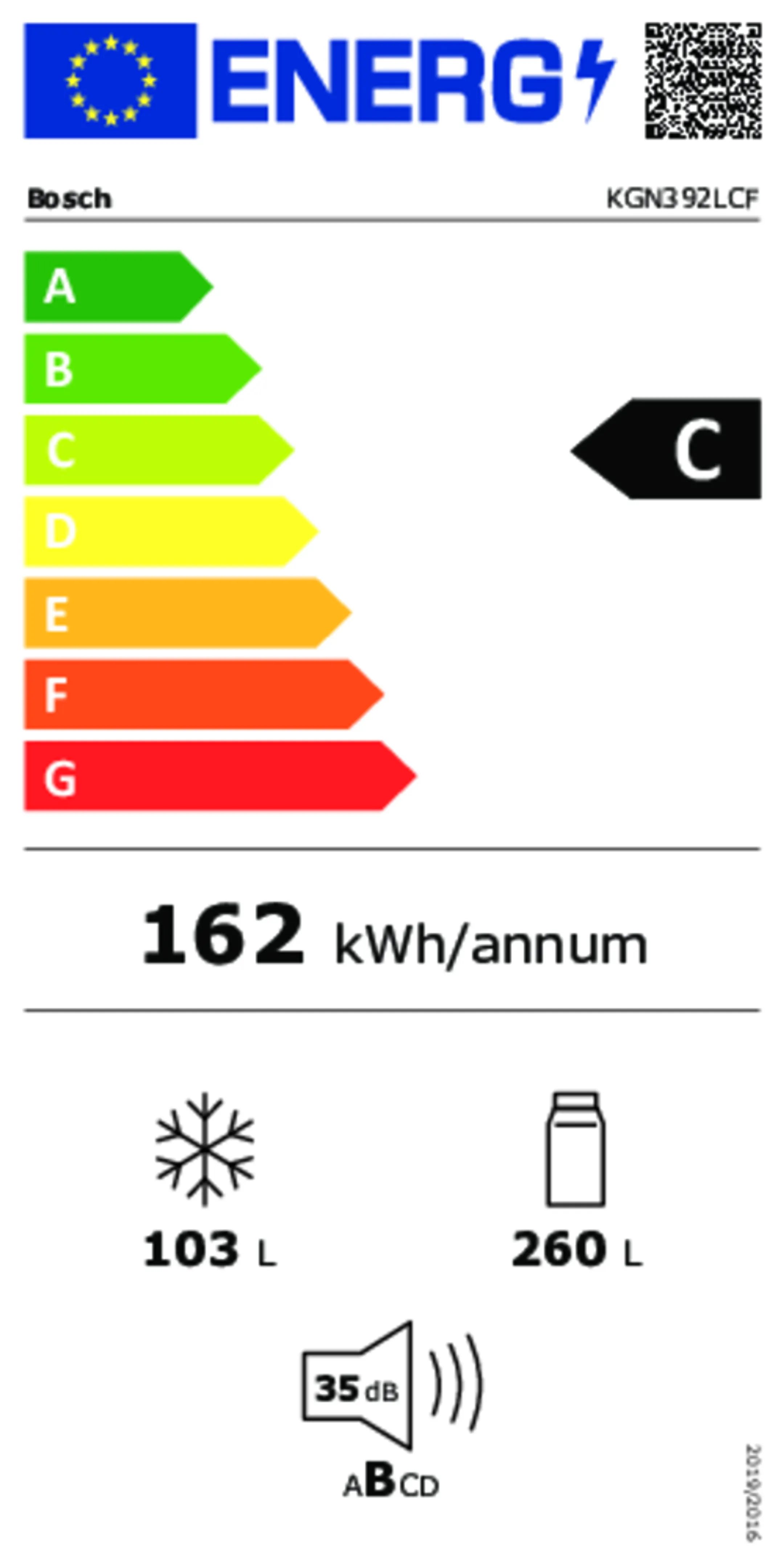 Bosch Frigo avec congélateur KGN392LCF Serie 4 Total No-frost 203 cm image