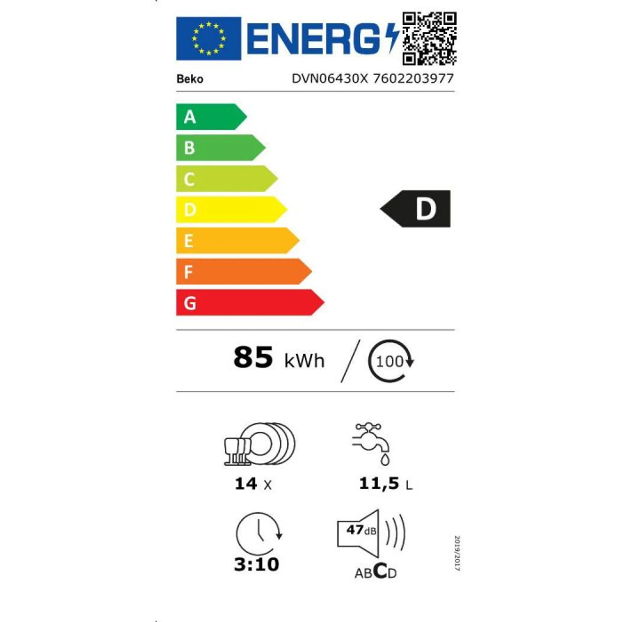 Beko Vaatwasser DVN06430X Comfort image