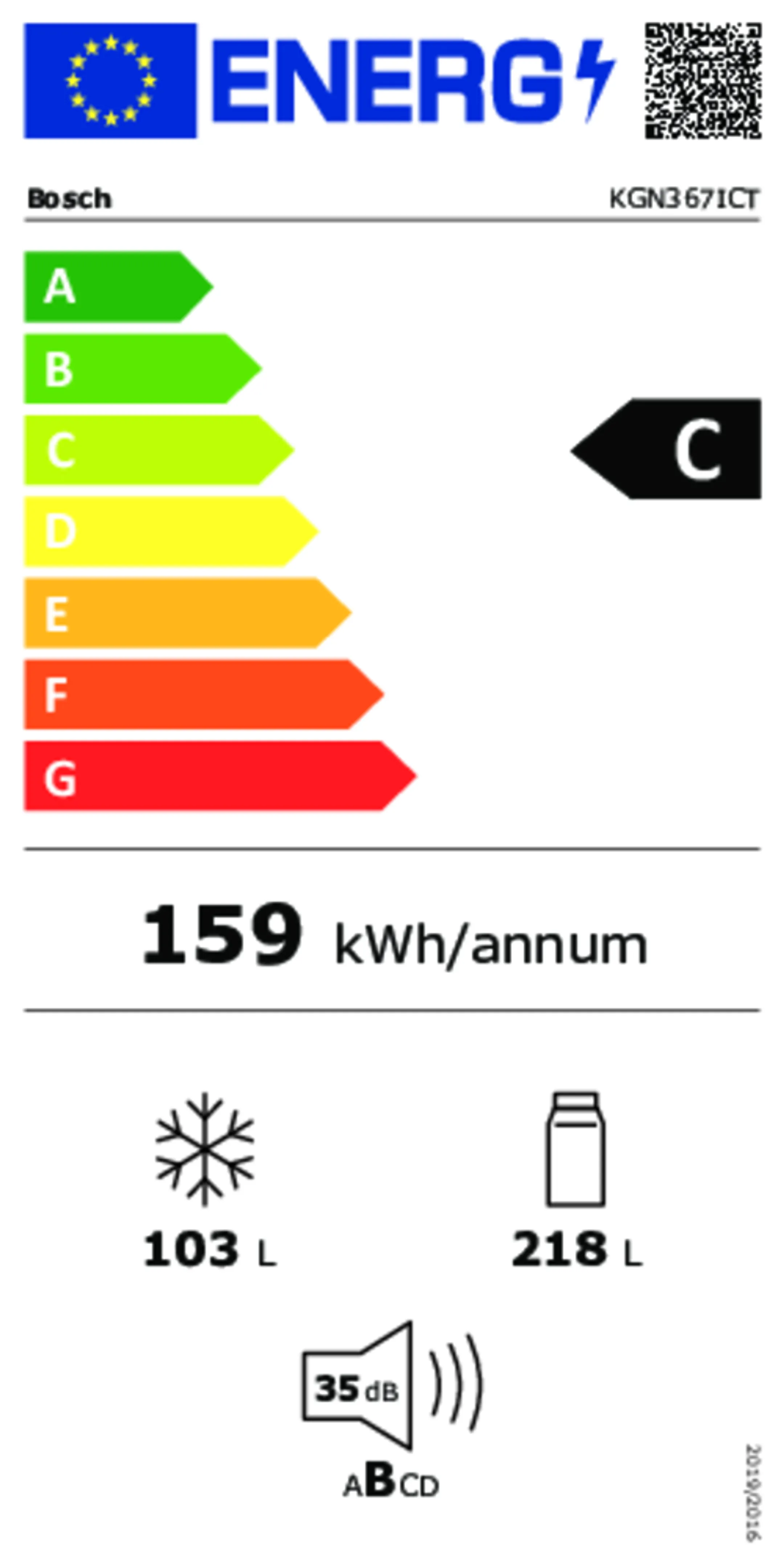 Bosch Frigo avec congélateur KGN367ICT Serie 4 Total No-frost 186 cm image