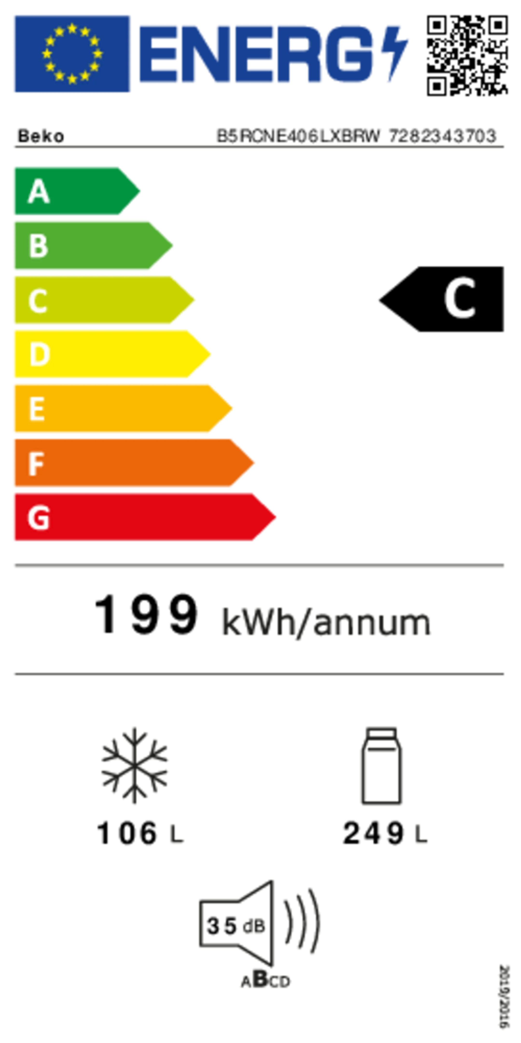 Beko Combi frigo congélateur B5RCNE406LXBRW NoFrost image