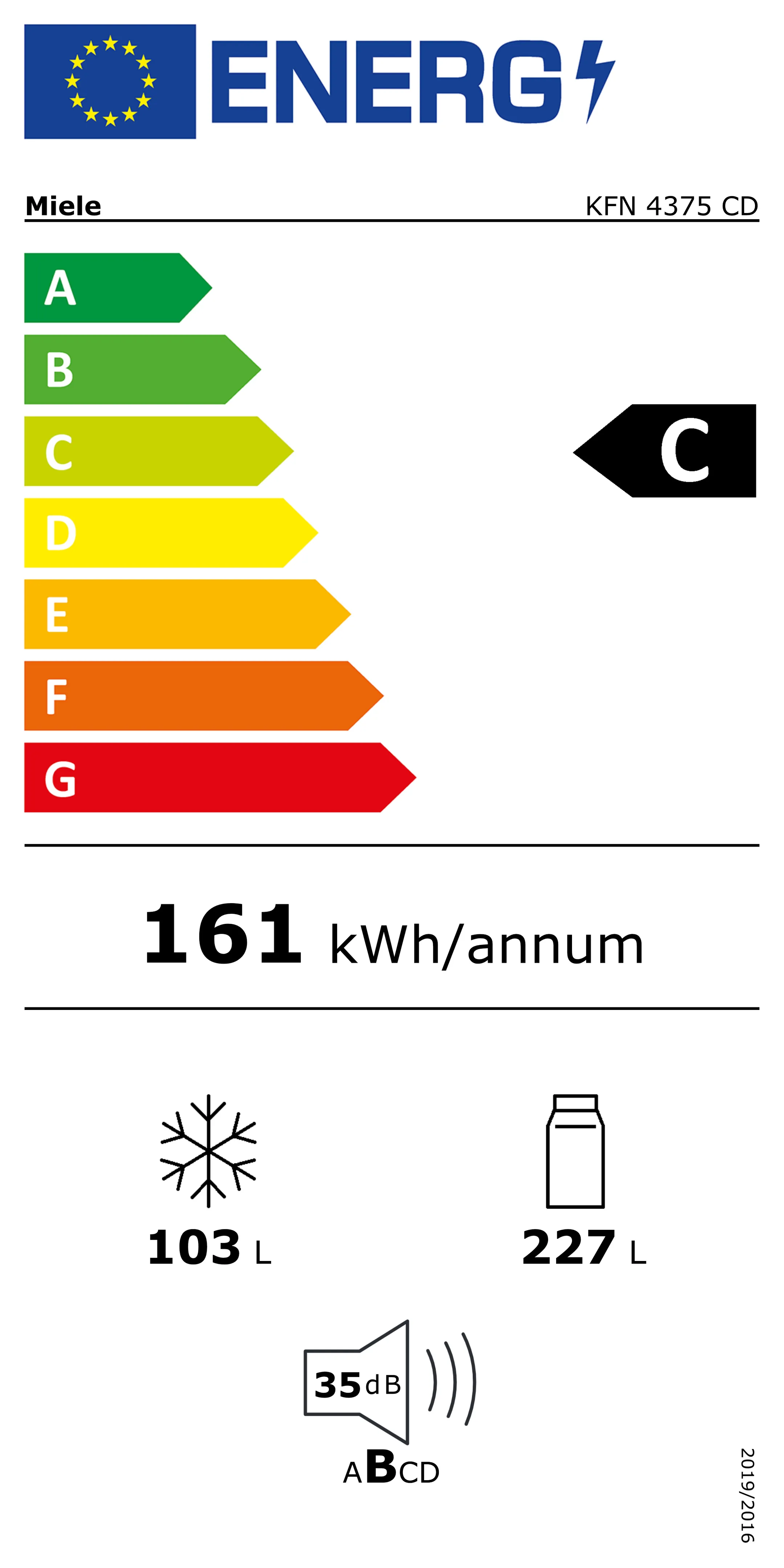 Miele Koelkast met diepvries KFN 4375 CD image