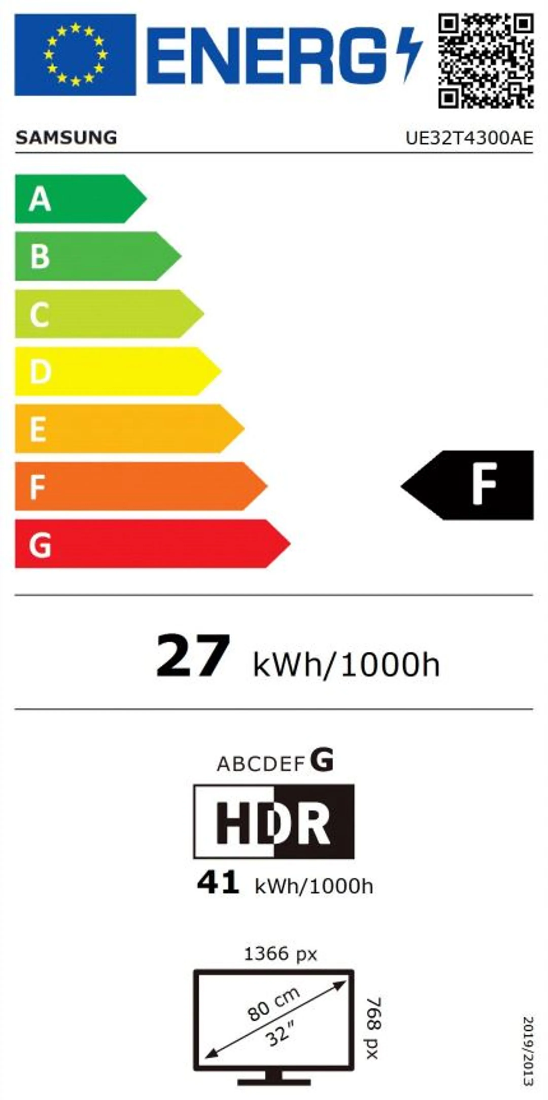 Samsung TV HD LED UE32T4300AEXXN (2023) - 32 pouces image