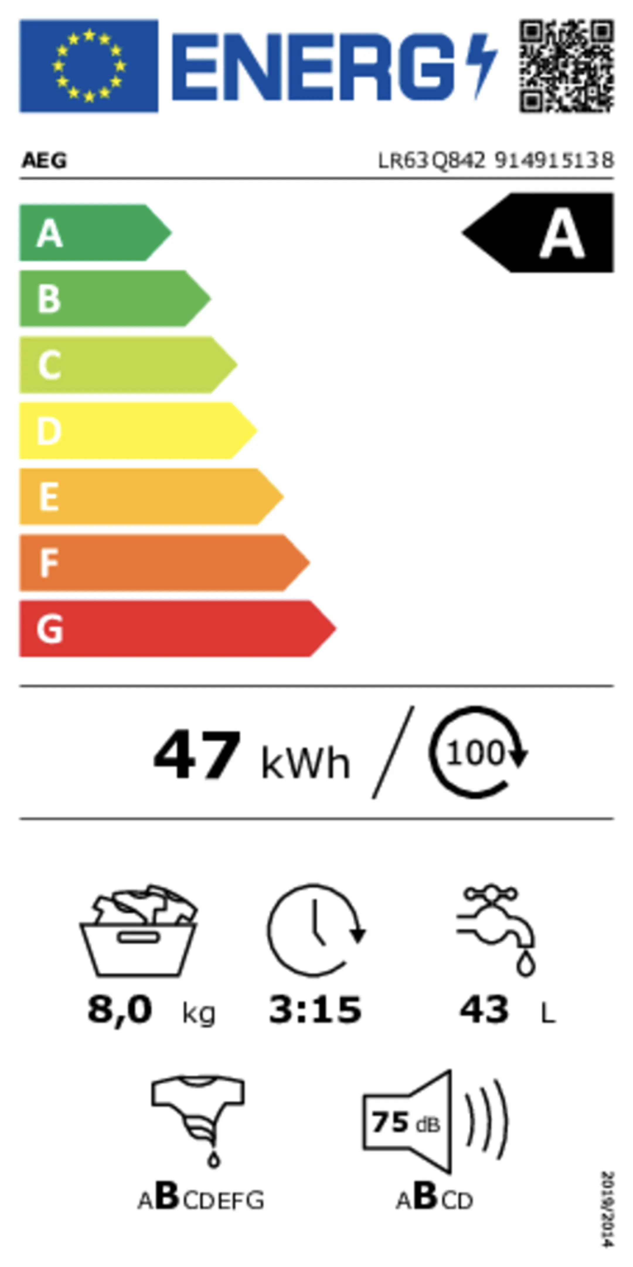 AEG Wasmachine LR63Q842 Autodose image