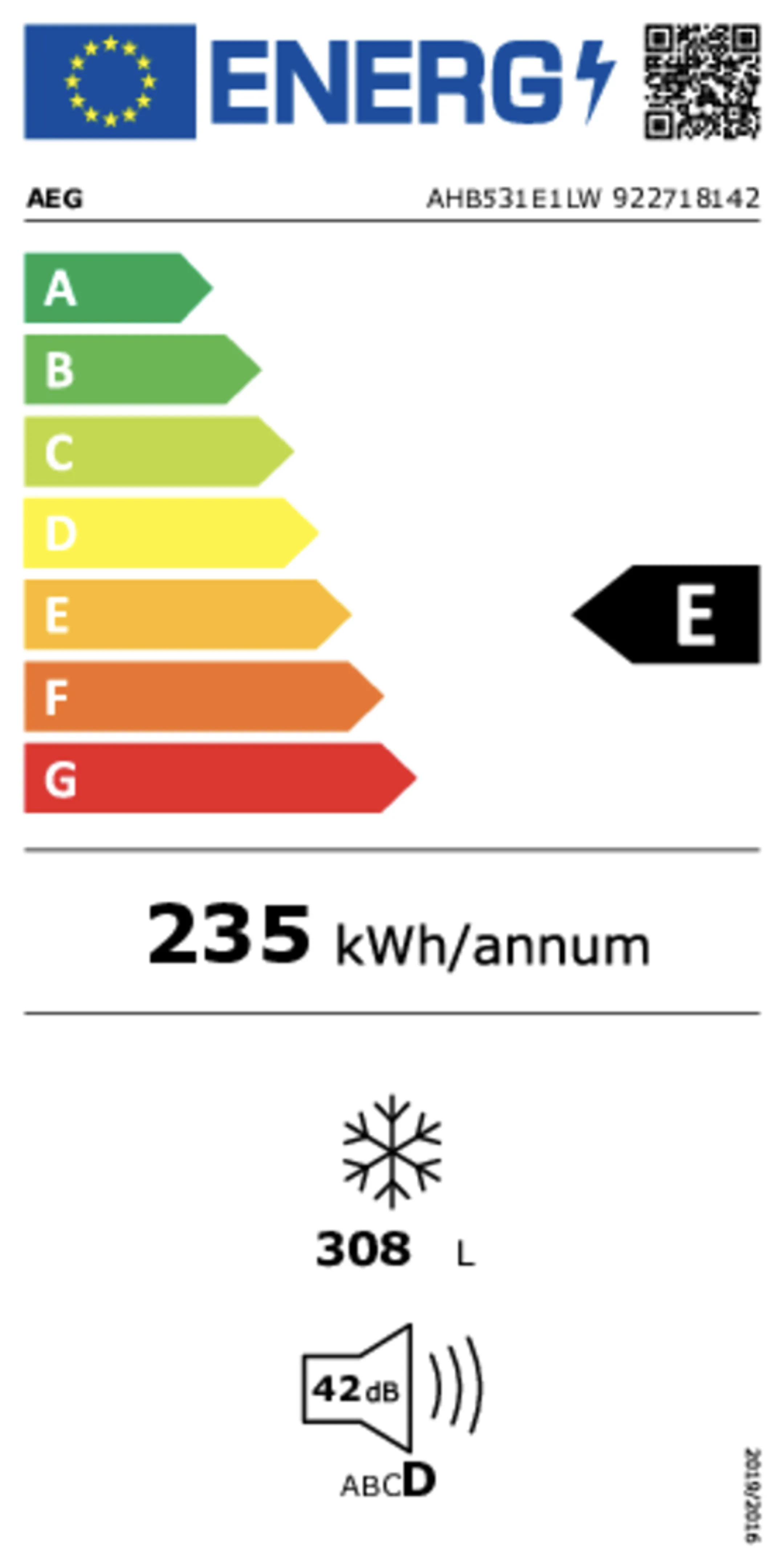AEG Congélateur AHB531E1LW image