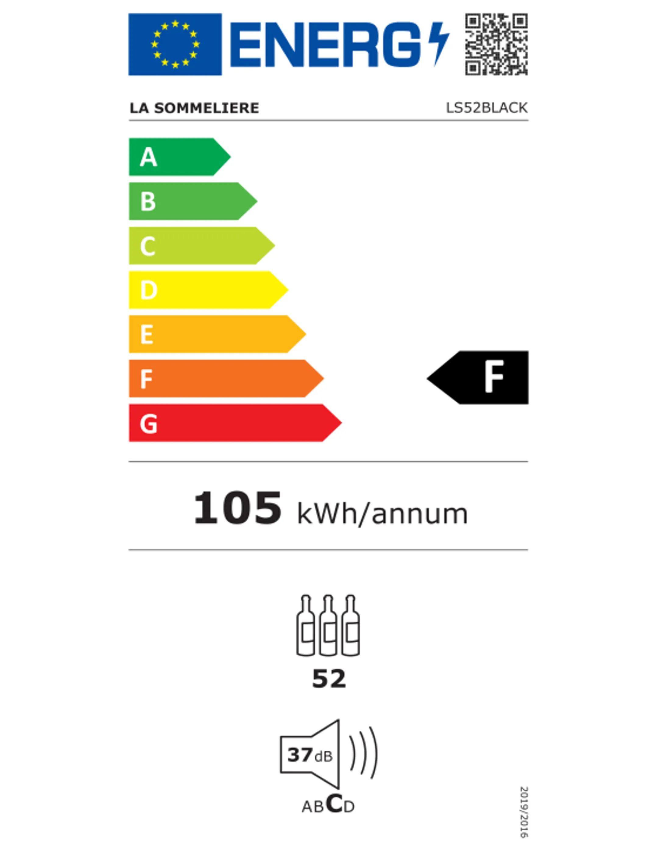 La Sommelière Wijnklimaatkast LS52BLACK image