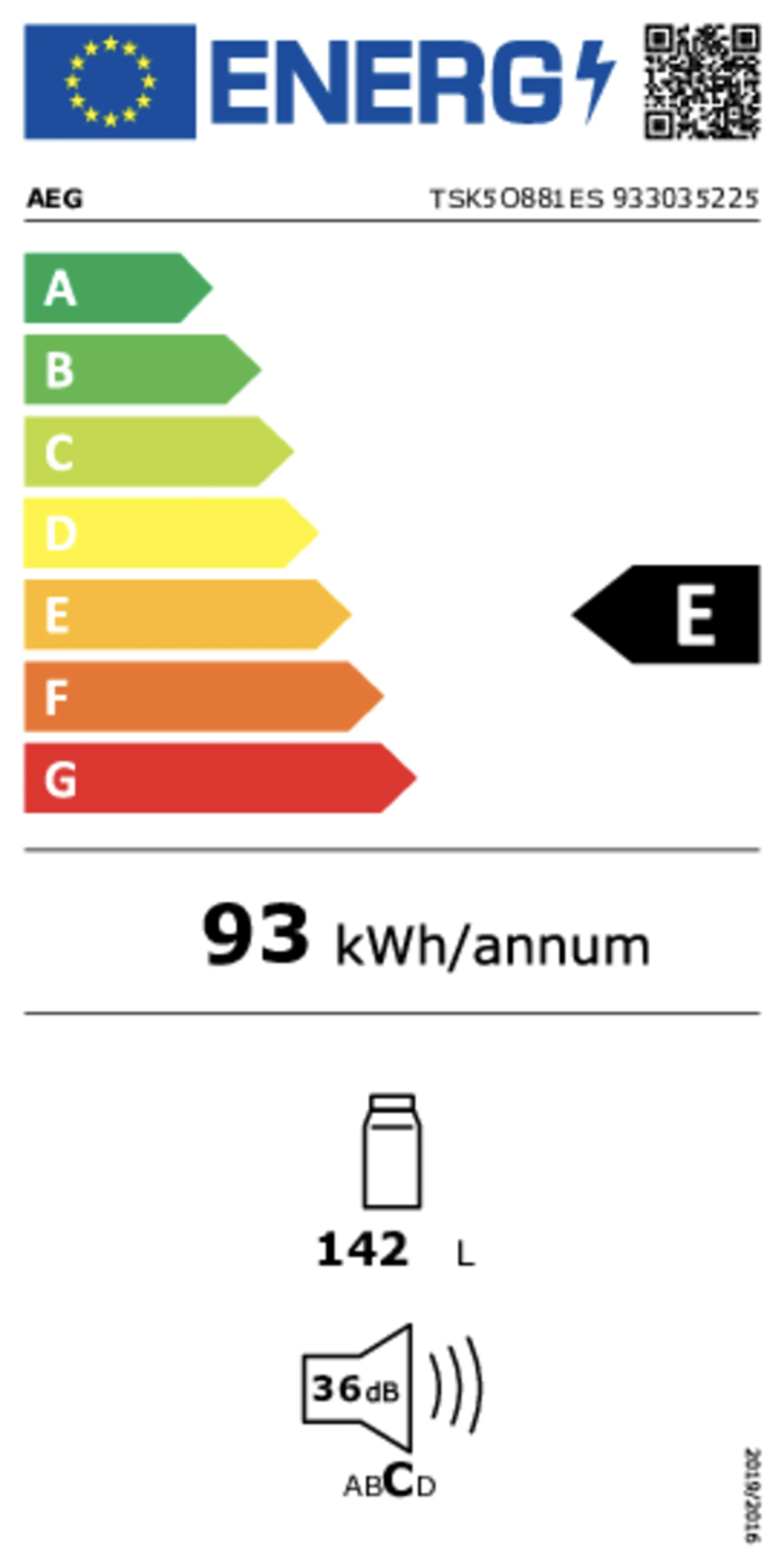 AEG Frigo encastrable TSK5O881ES image