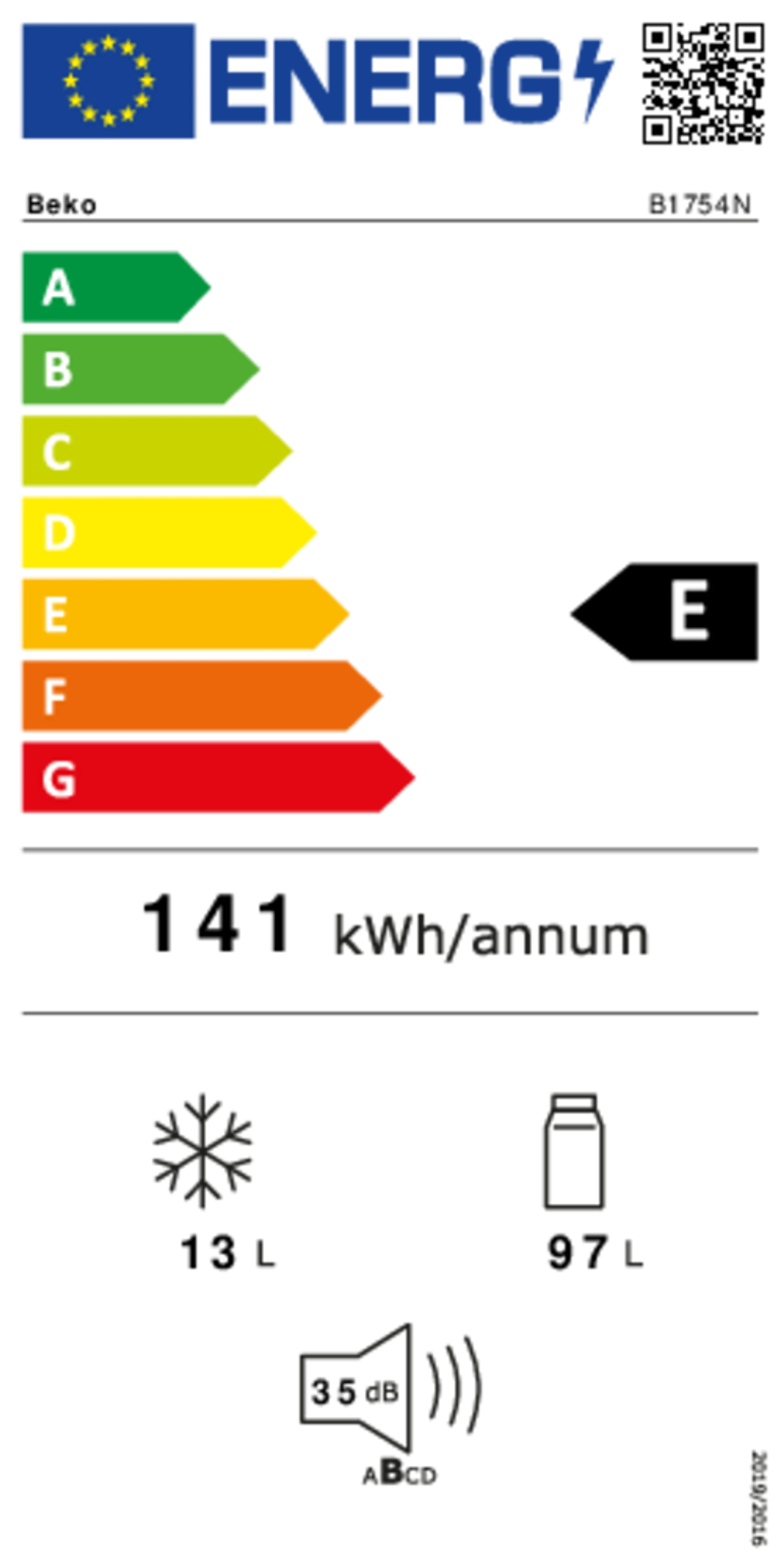 Beko Inbouw koelkast B1754N  image