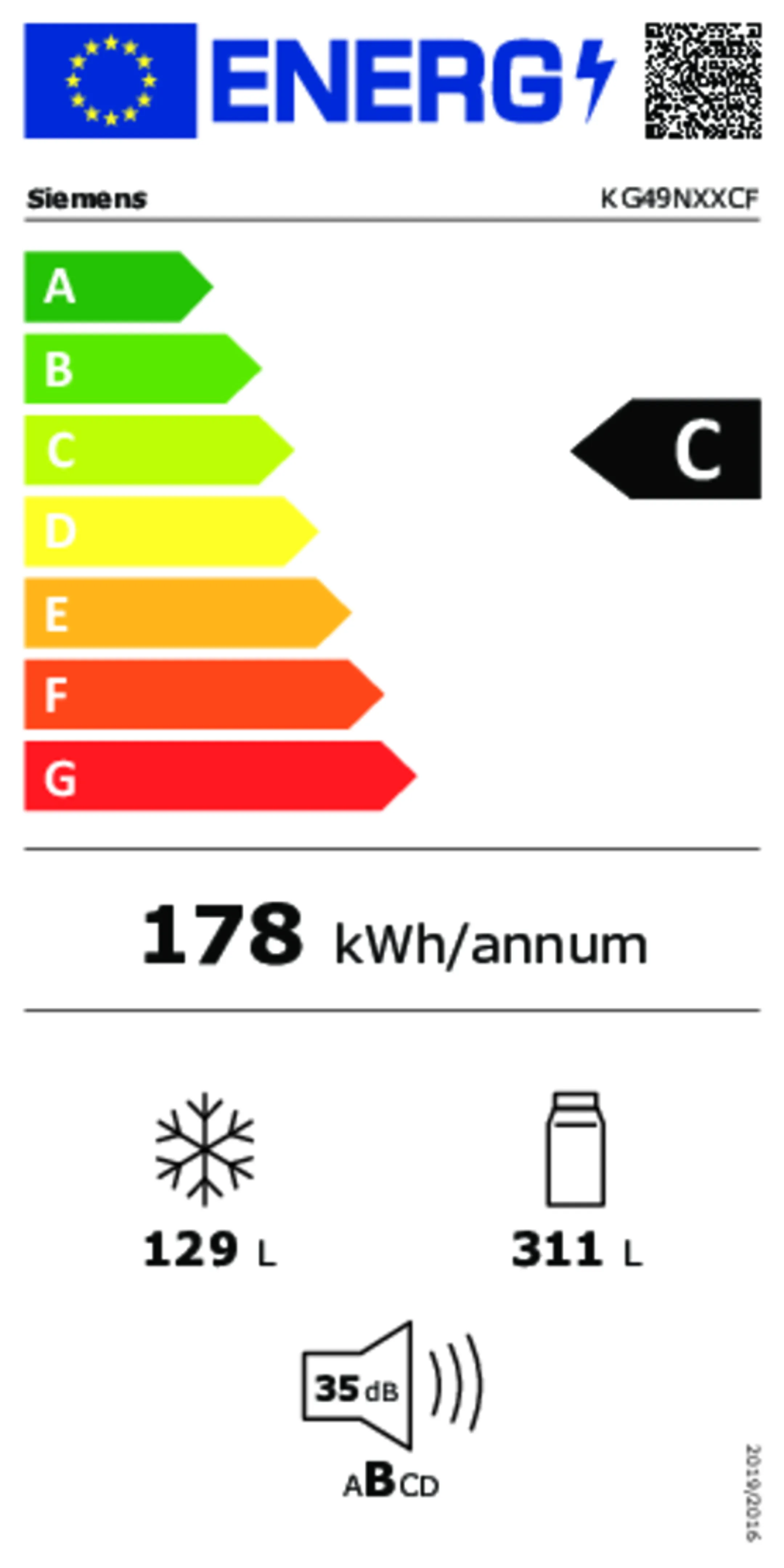 Siemens Combi frigo congélateur KG49NXXCF image