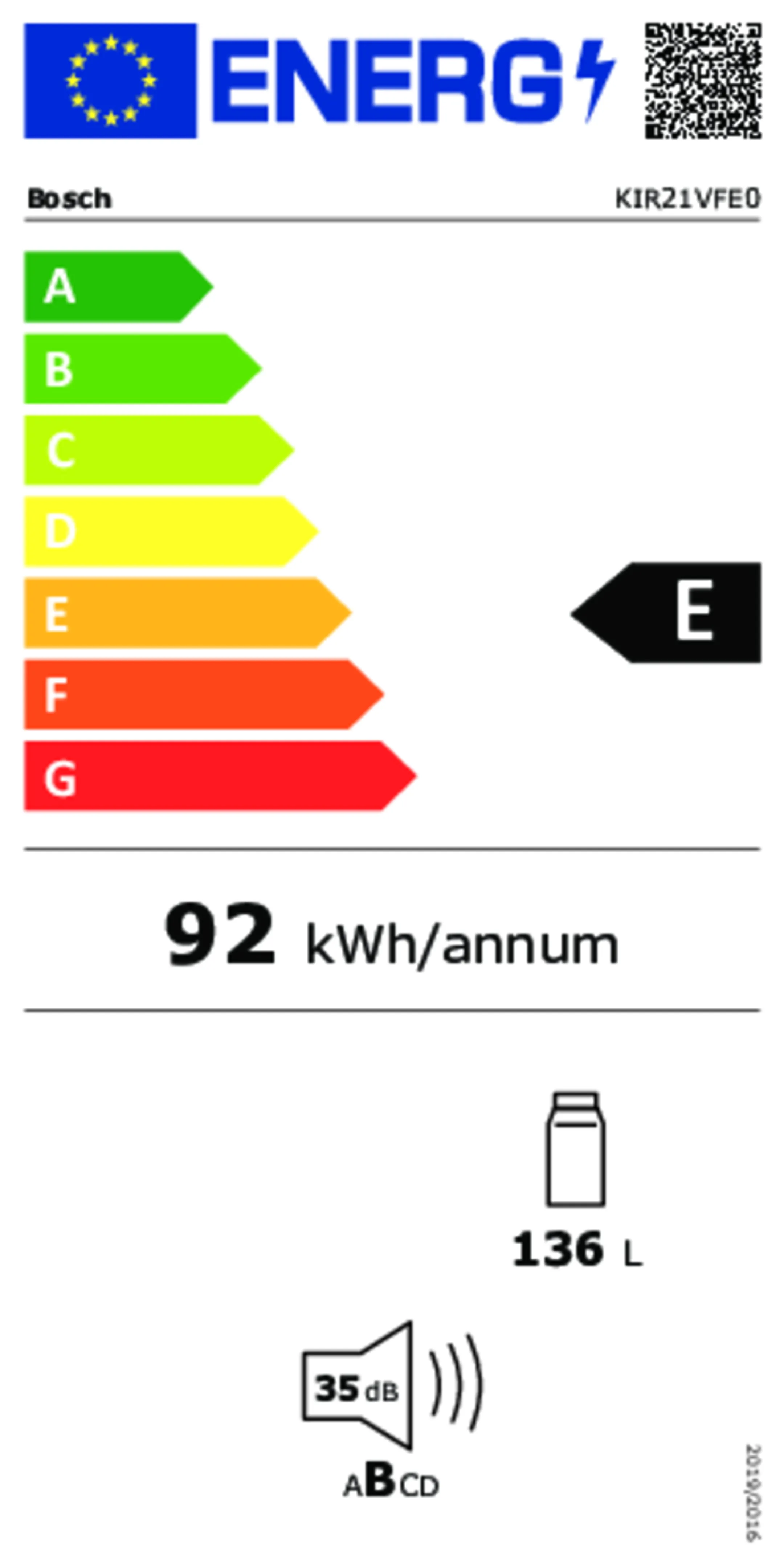 Bosch Inbouw koelkast KIR21VFE0 image