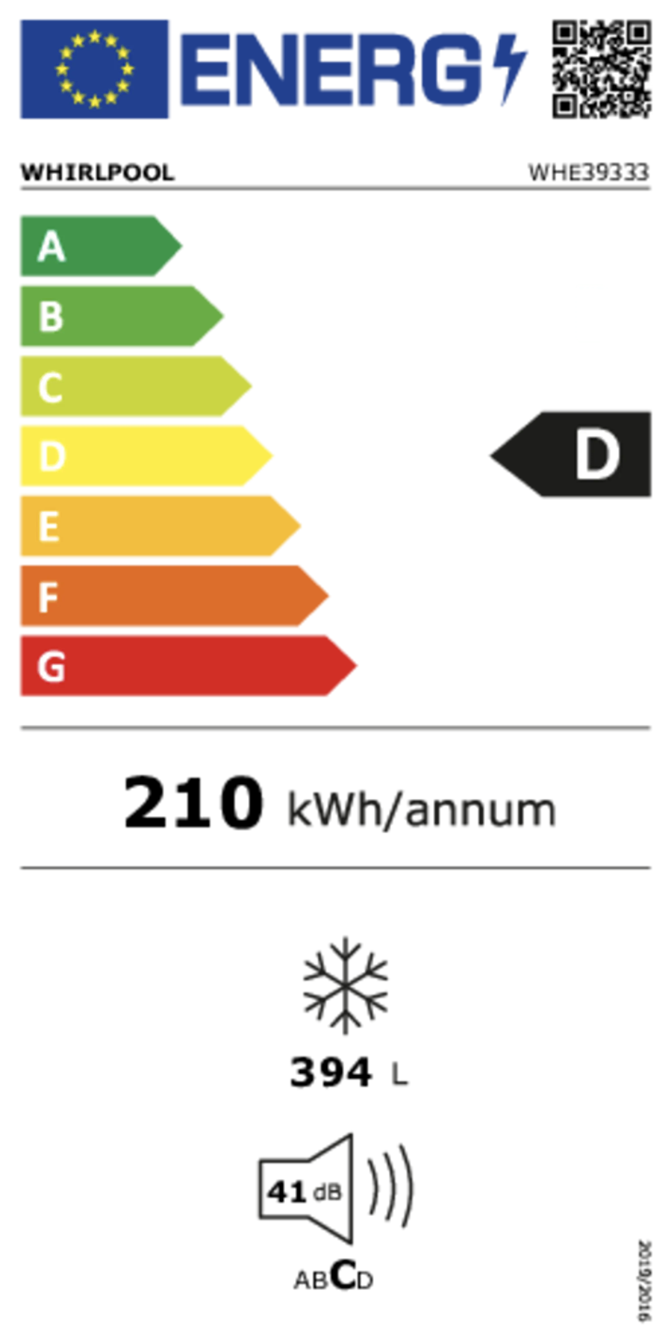 Whirlpool Congélateur WHE39333 image