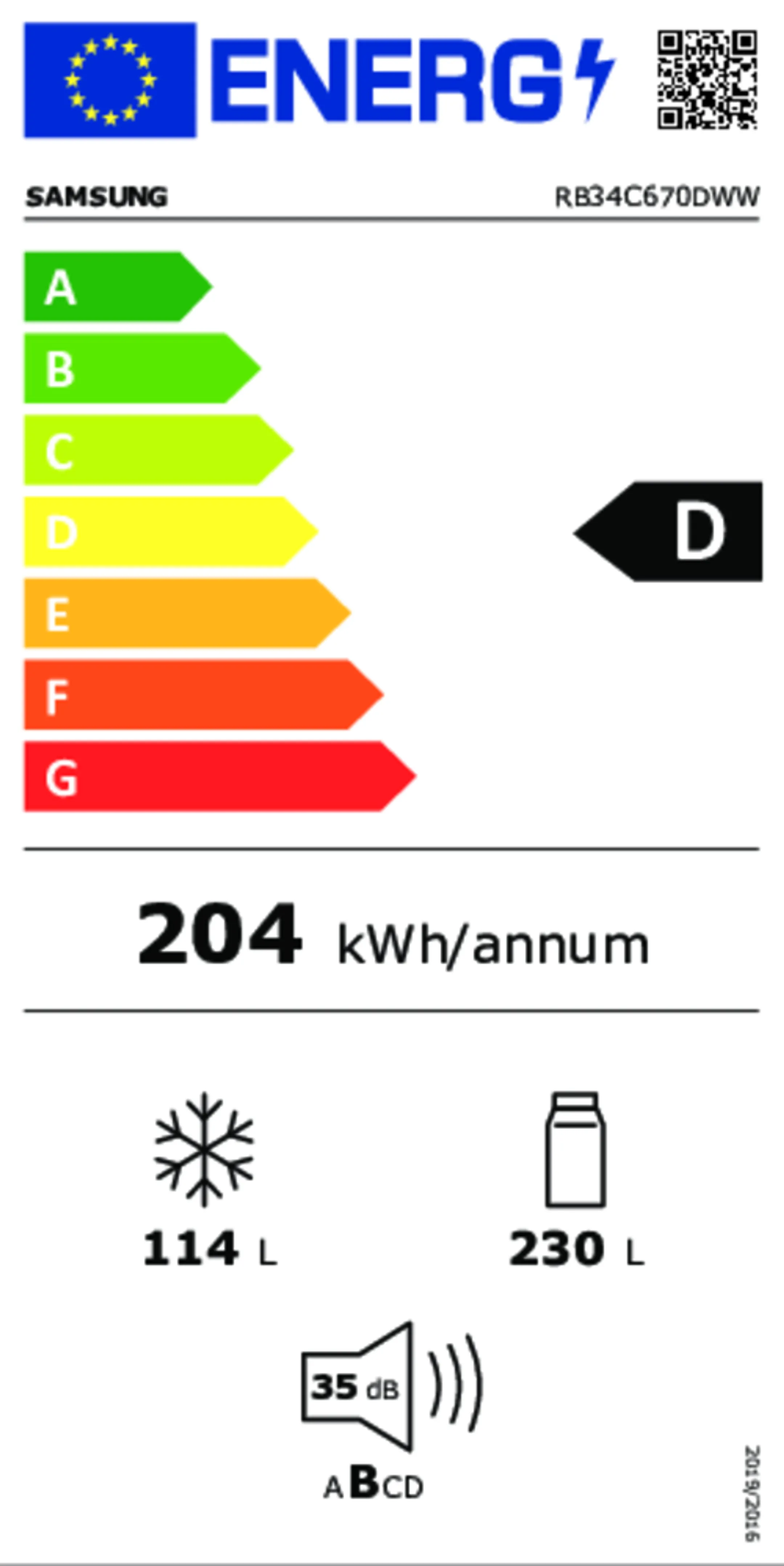 Samsung Combi frigo congélateur RB34C670DWW WIFI image