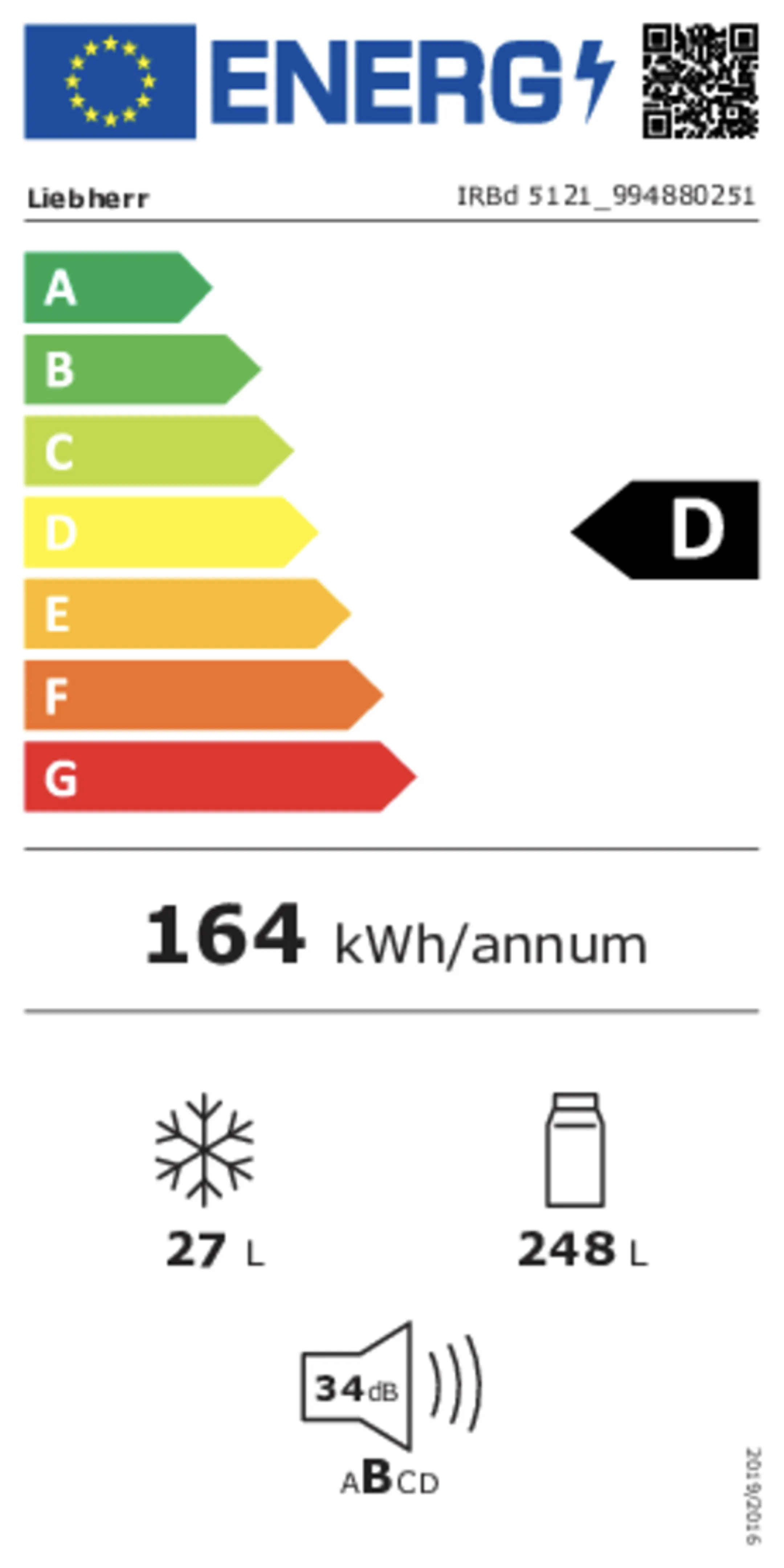 Liebherr Réfrigérateur encastrable IRBd 5121  image