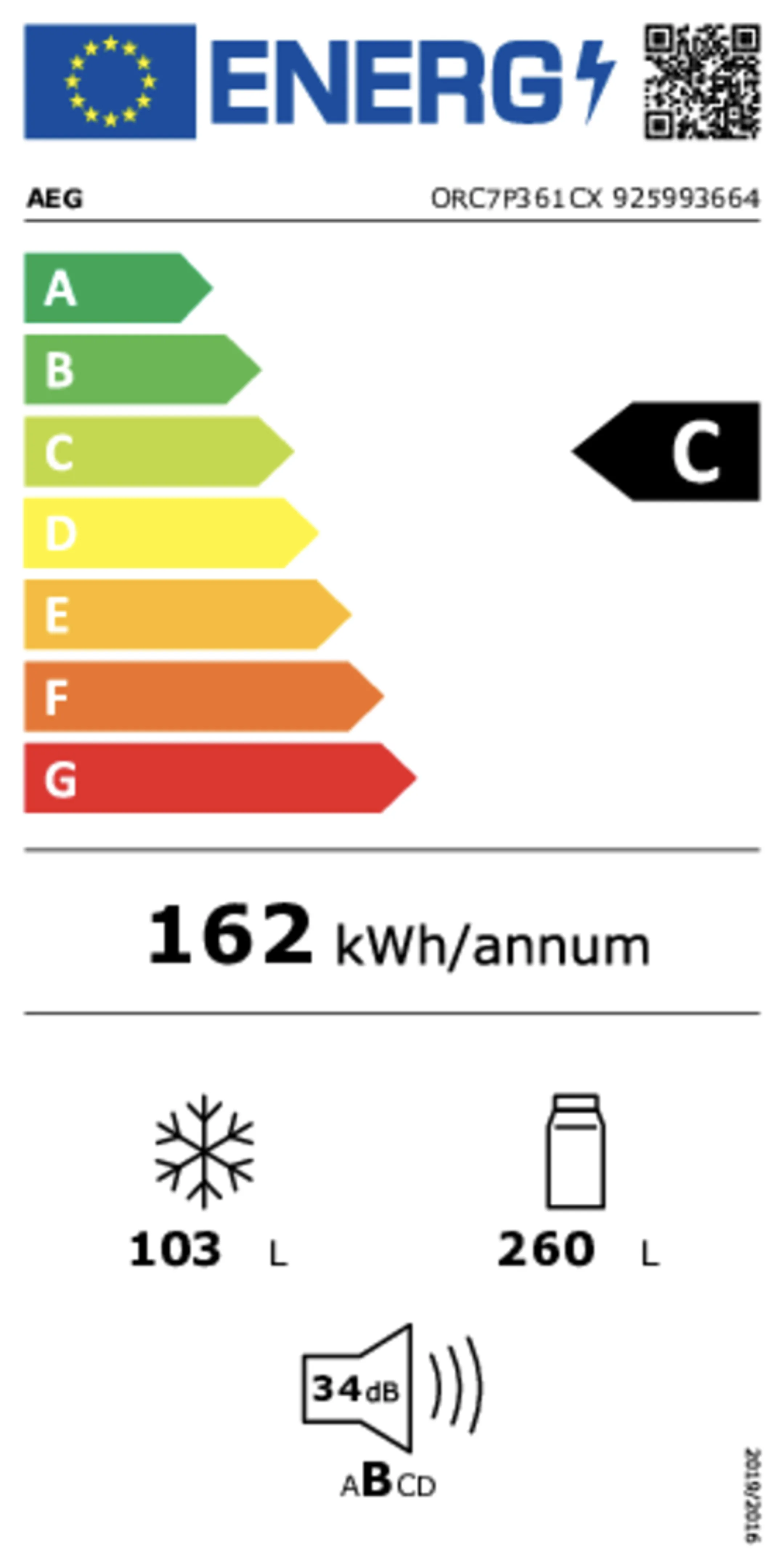AEG Combi frigo congélateur ORC7P361CX image