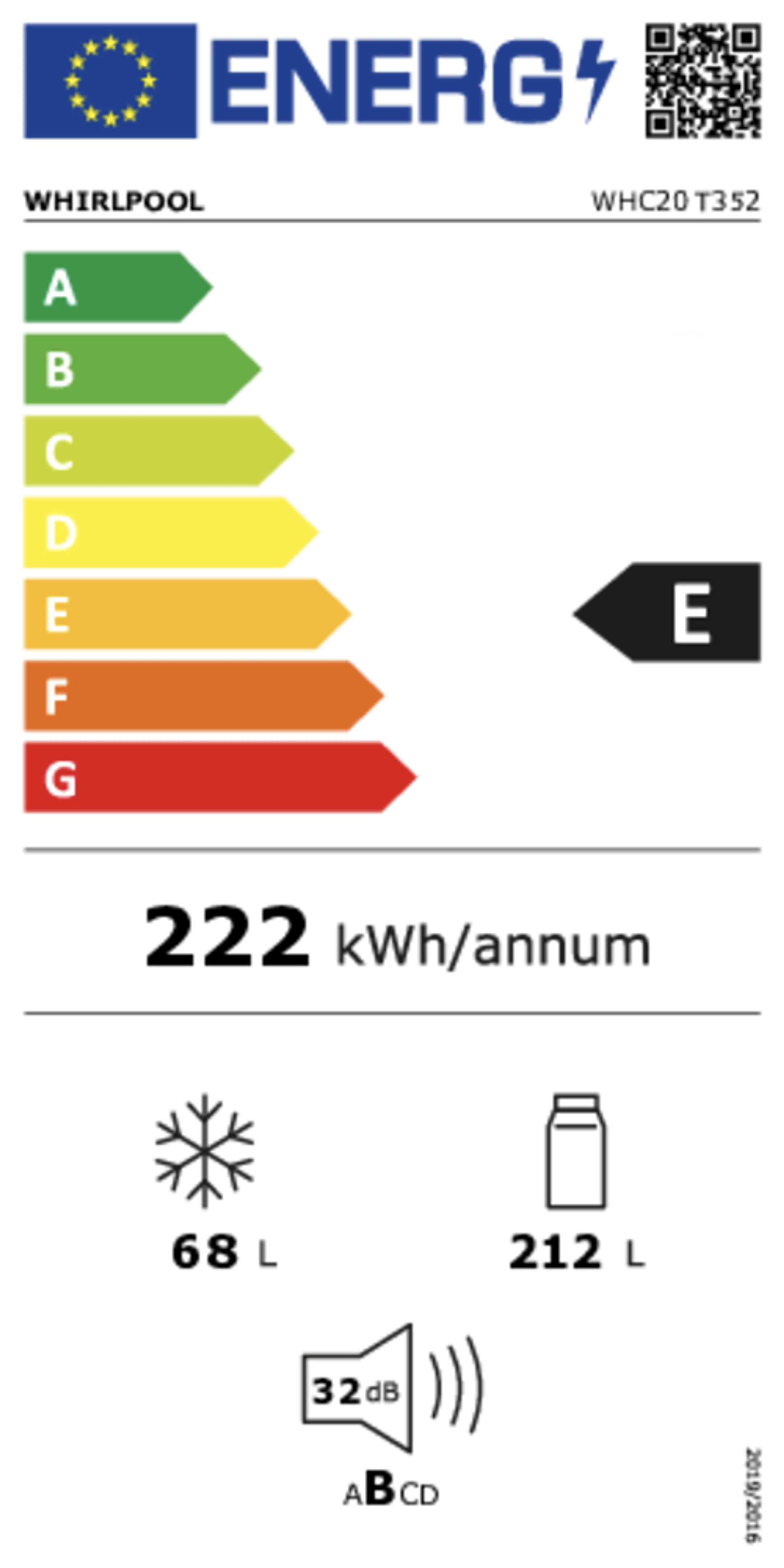 Whirlpool Inbouw koelkast met diepvries WHC20 T352 image