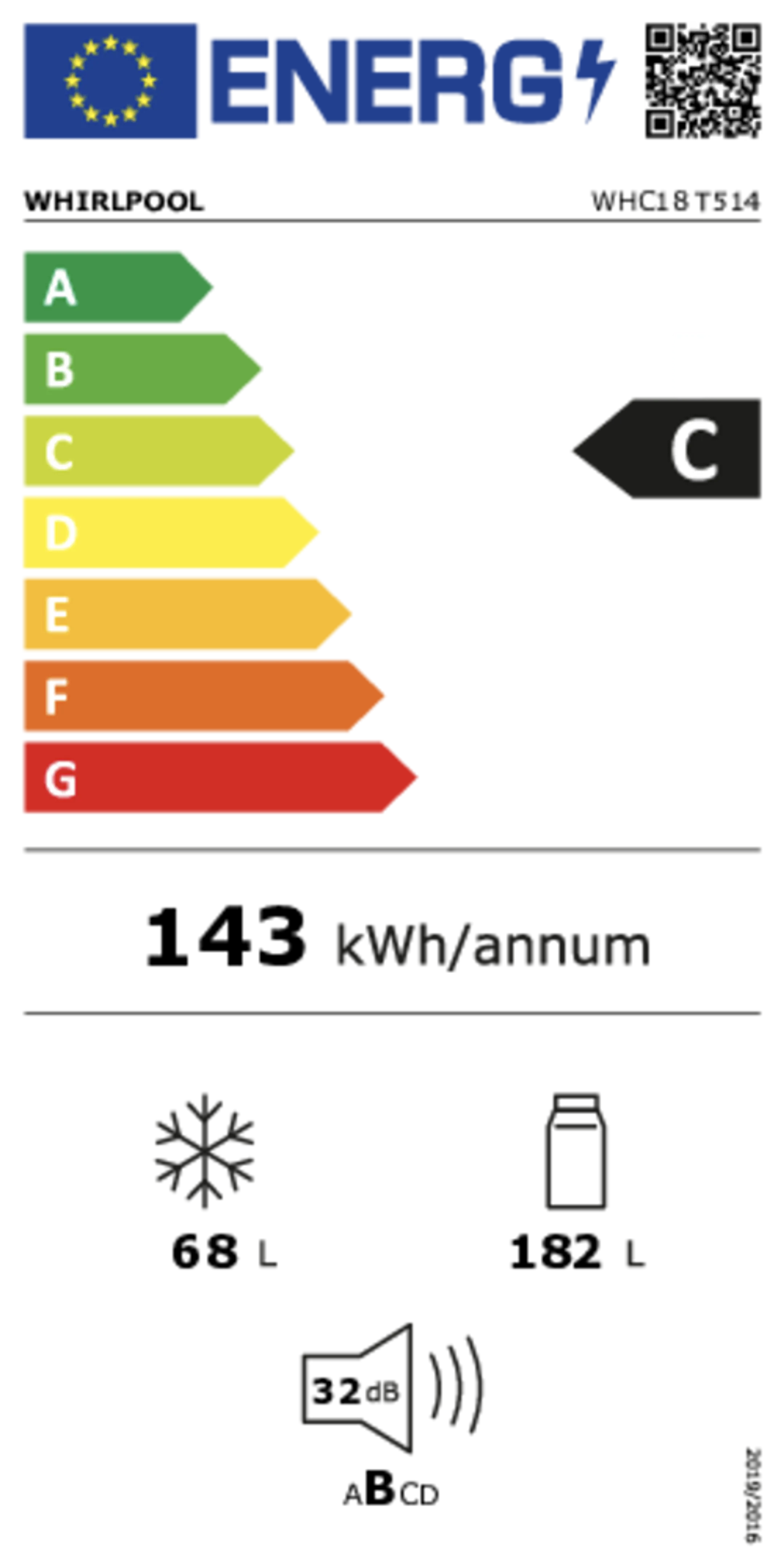 Whirlpool Combi frigo congélateur encastrable WHC18 T514 image