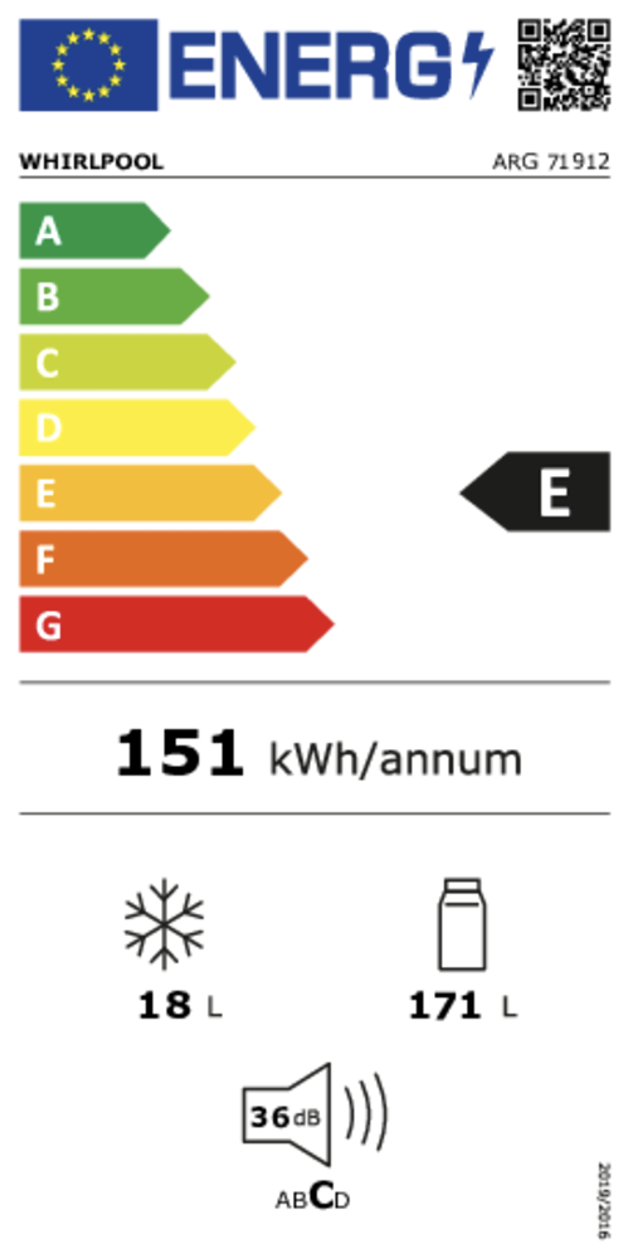 Whirlpool Inbouw koelkast ARG 71912 image