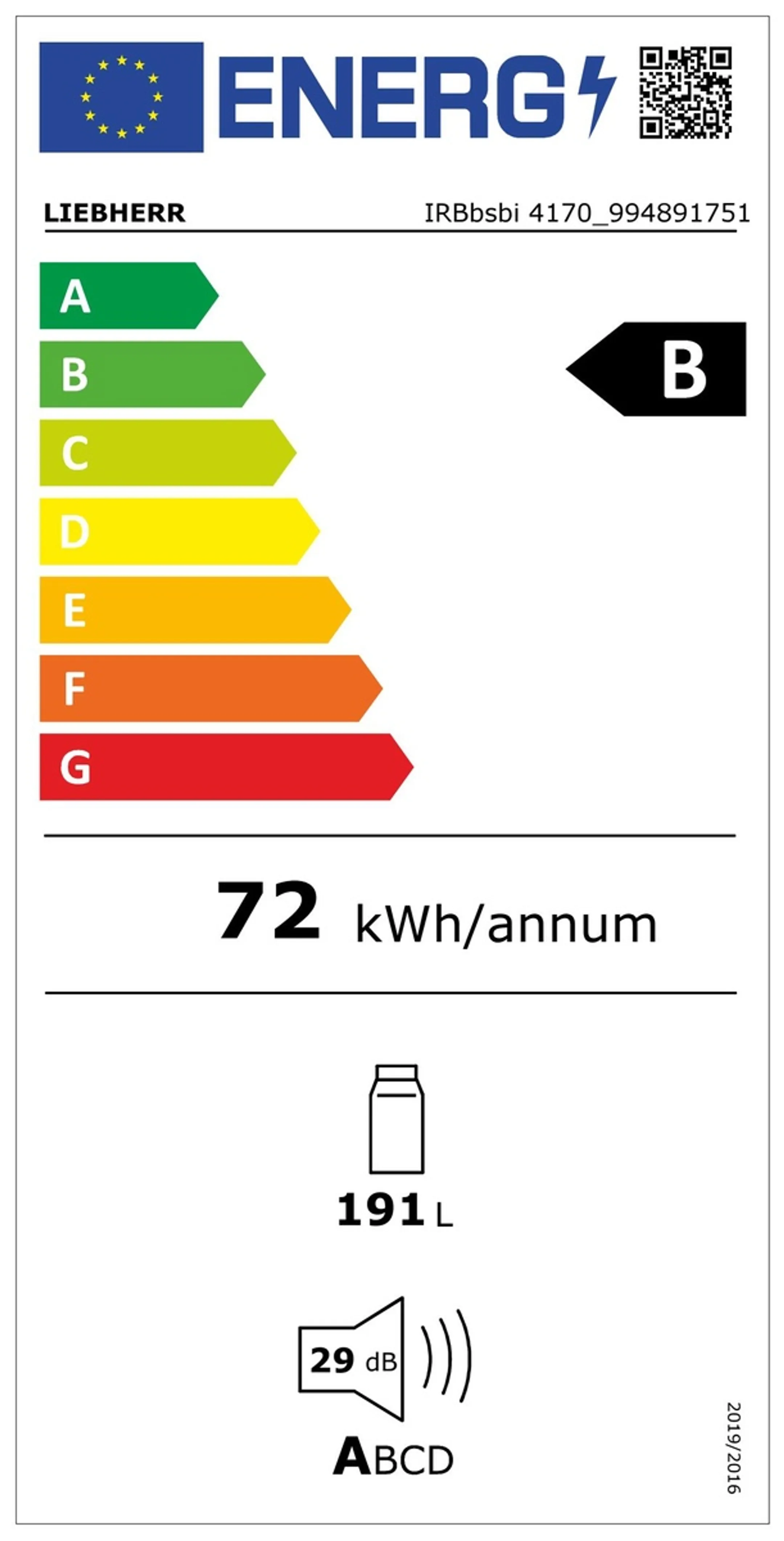 Frigo encastrable IRBbsbi 4170 Peak