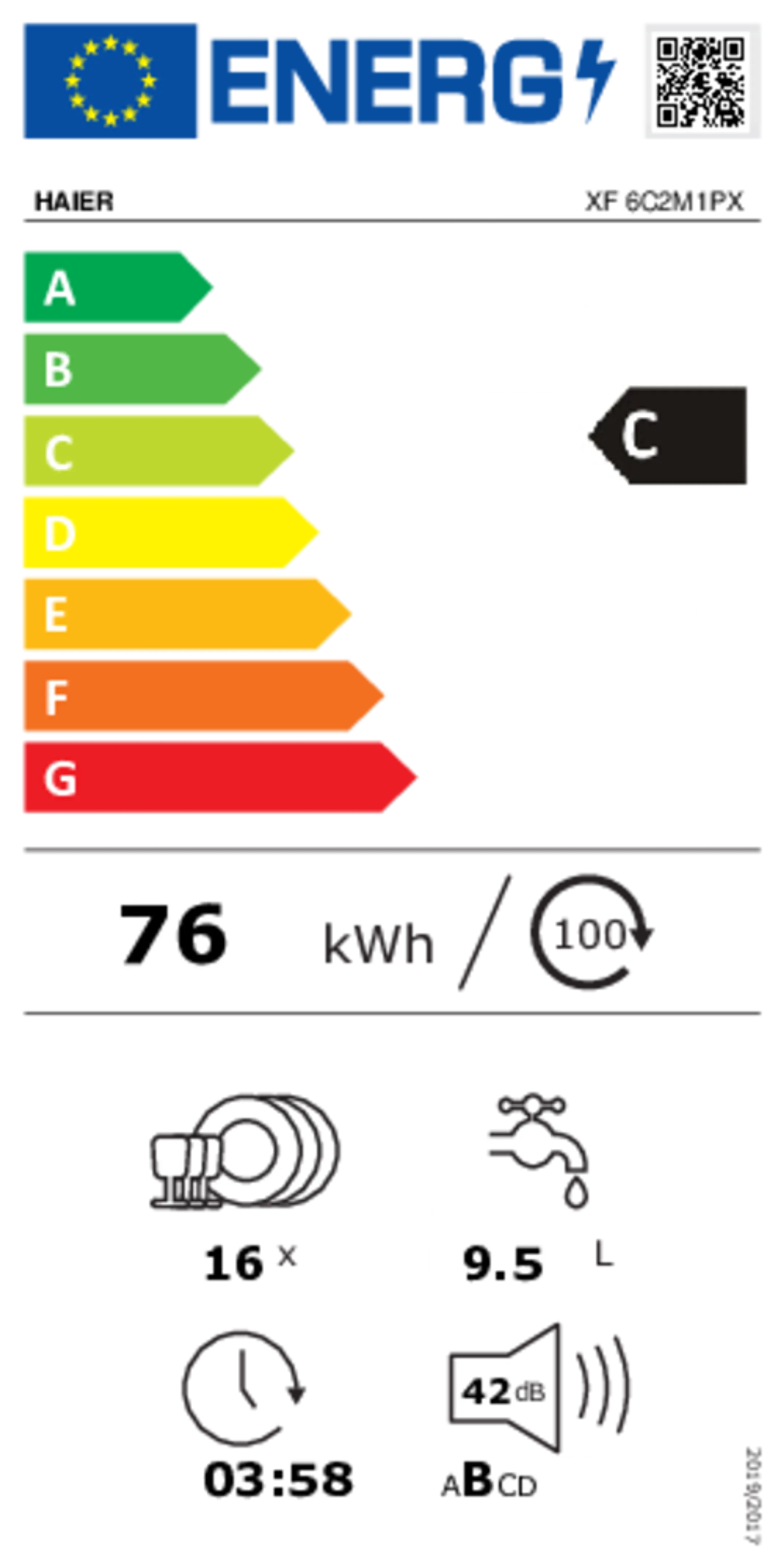 Haier Vaatwasser XF 6C2M1PX H-Spray Arm  image