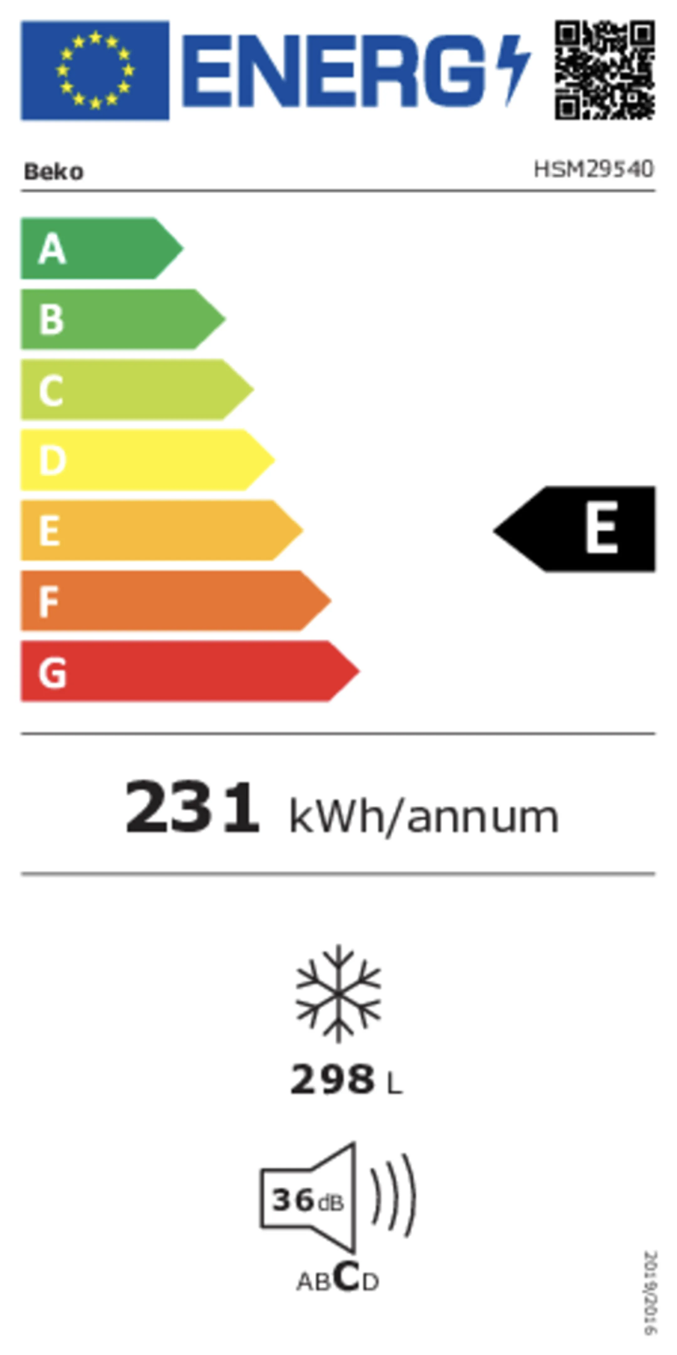 Beko Congélateur HSM29540 image