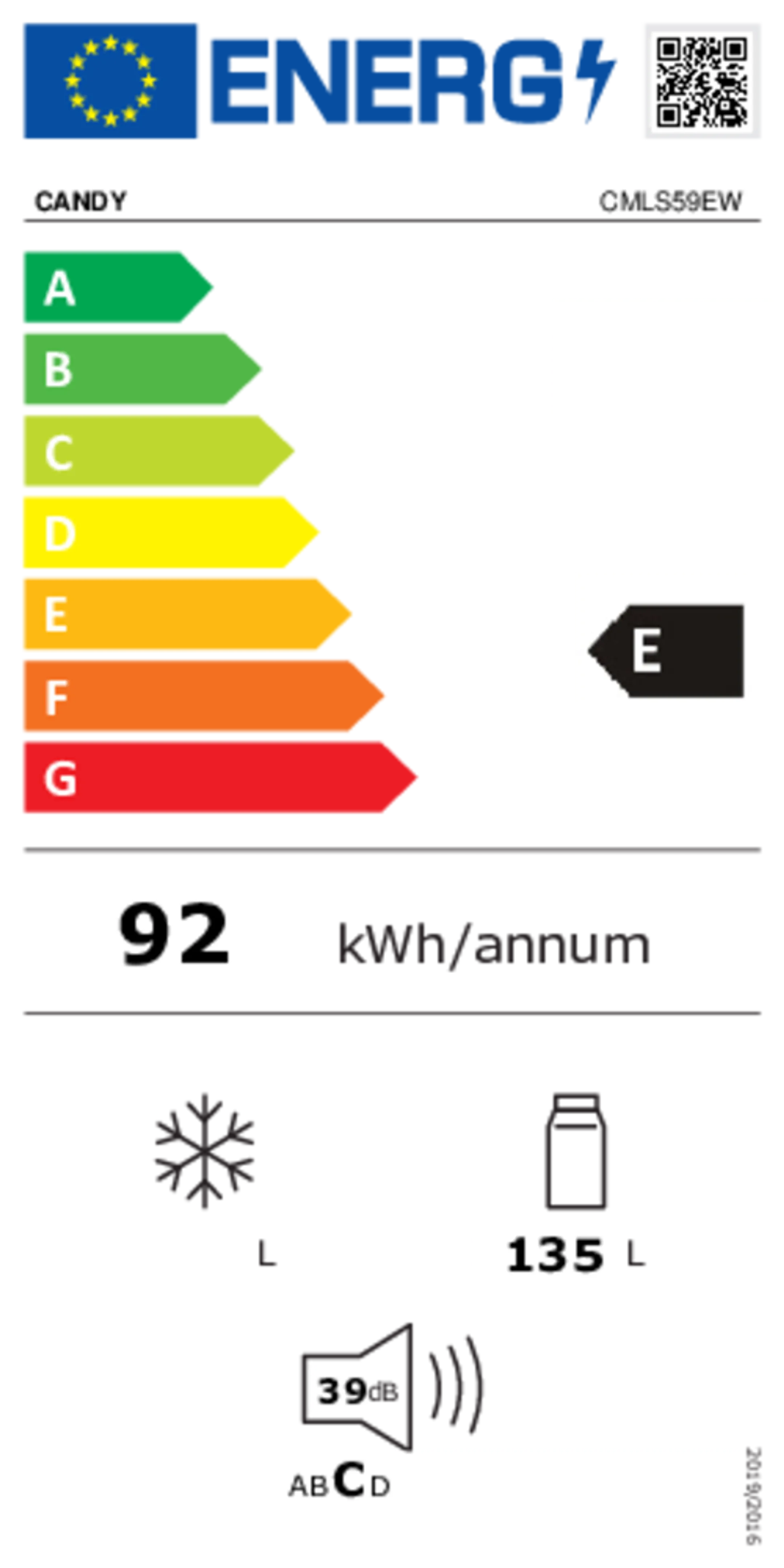 Candy Inbouw koelkast CMLS59EW image