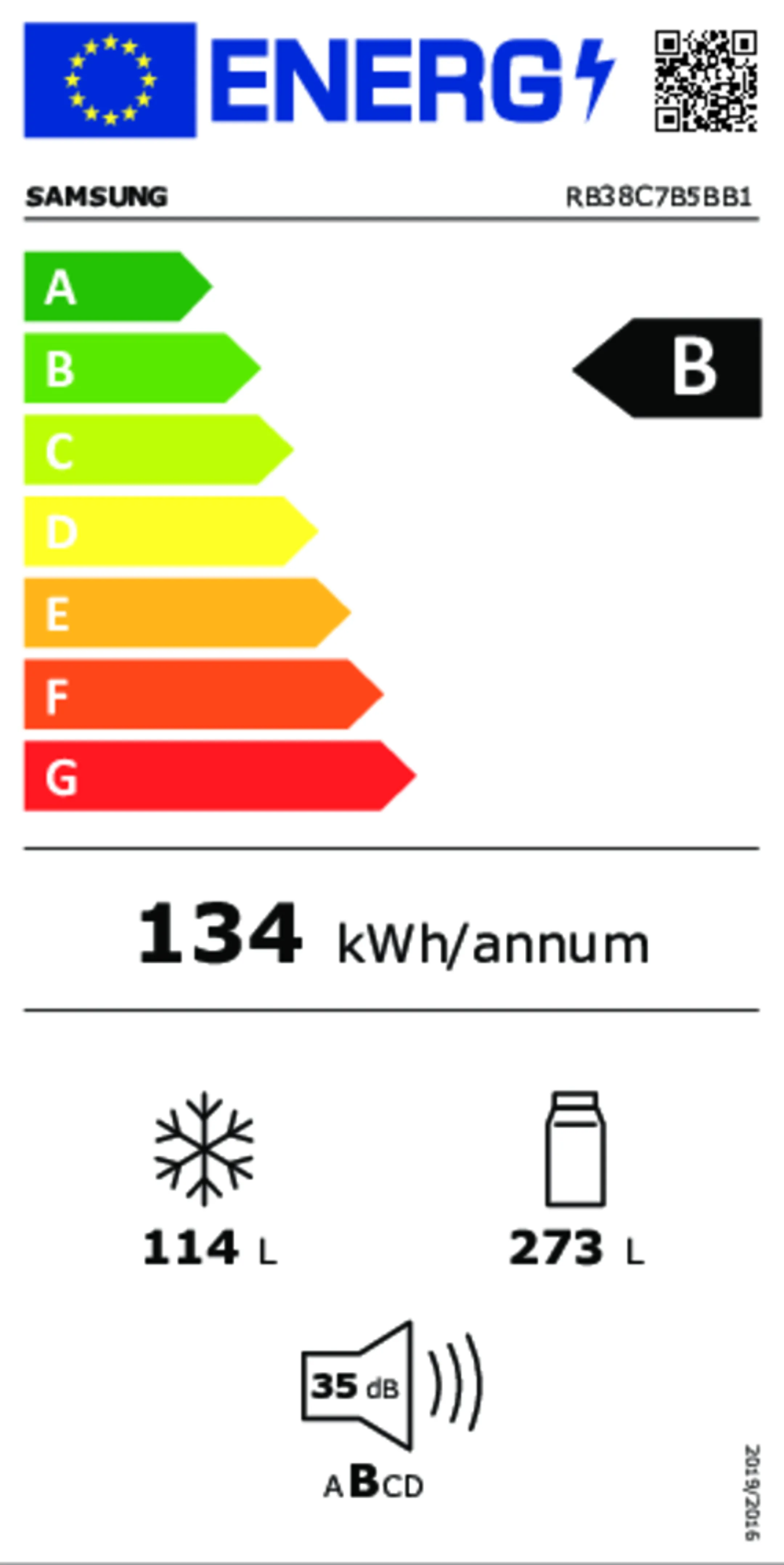 Samsung Combi frigo congélateur RB38C7B5BB1/EF image
