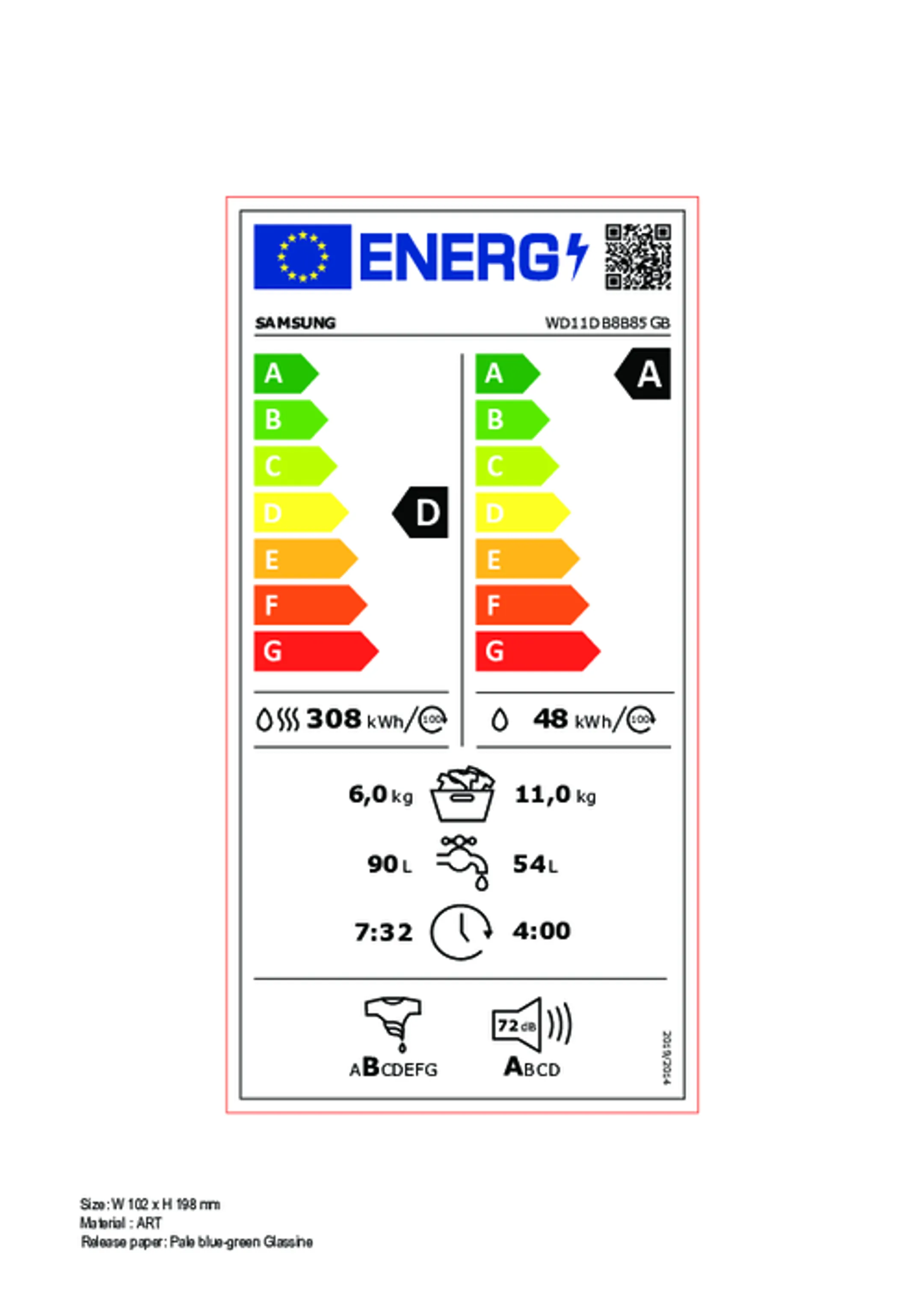 Samsung Lave-linge séchant WD11DB8B85GBU3 Bespoke image
