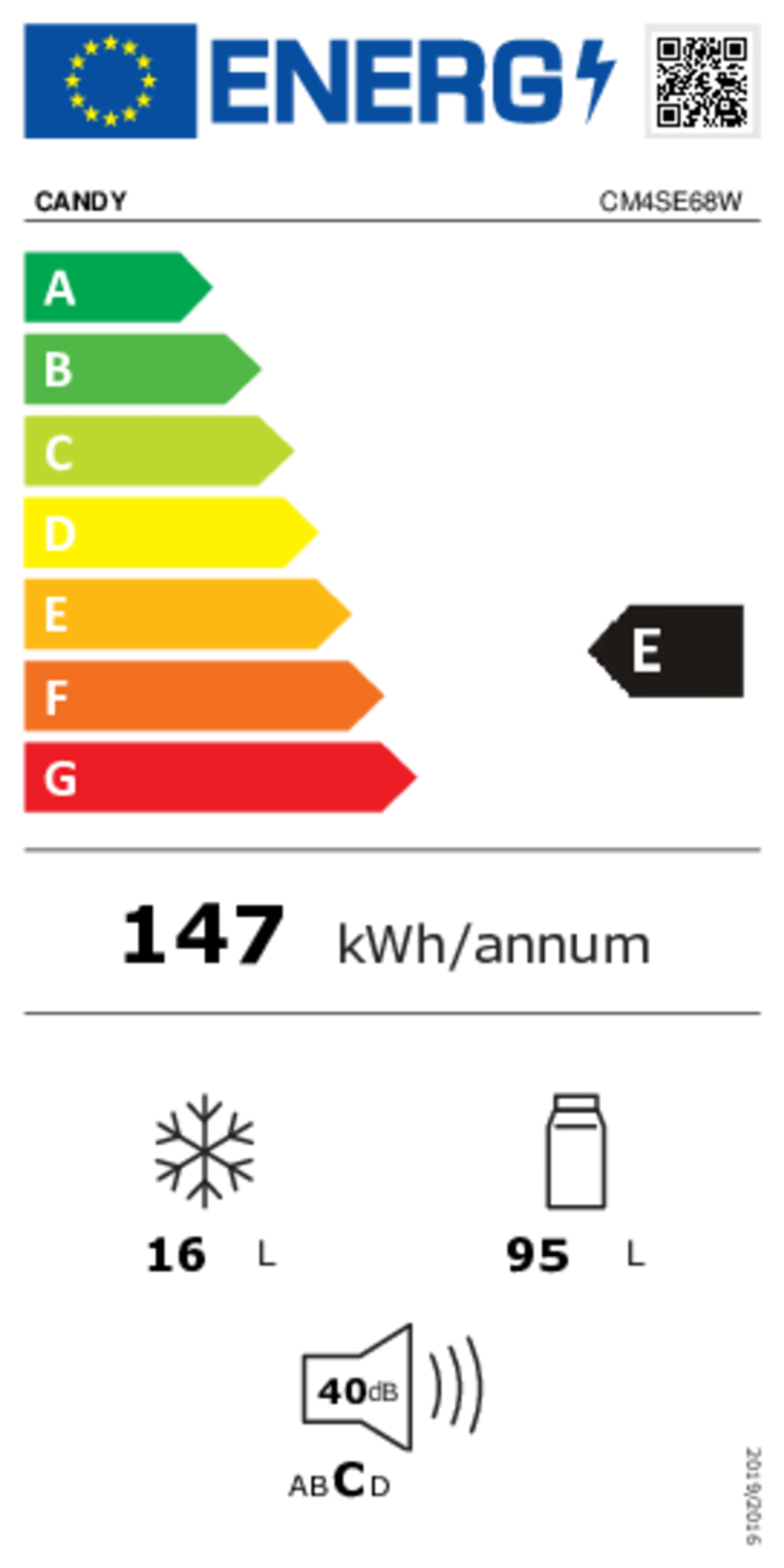 Candy Inbouw koelkast met diepvriezer CM4SE68W image
