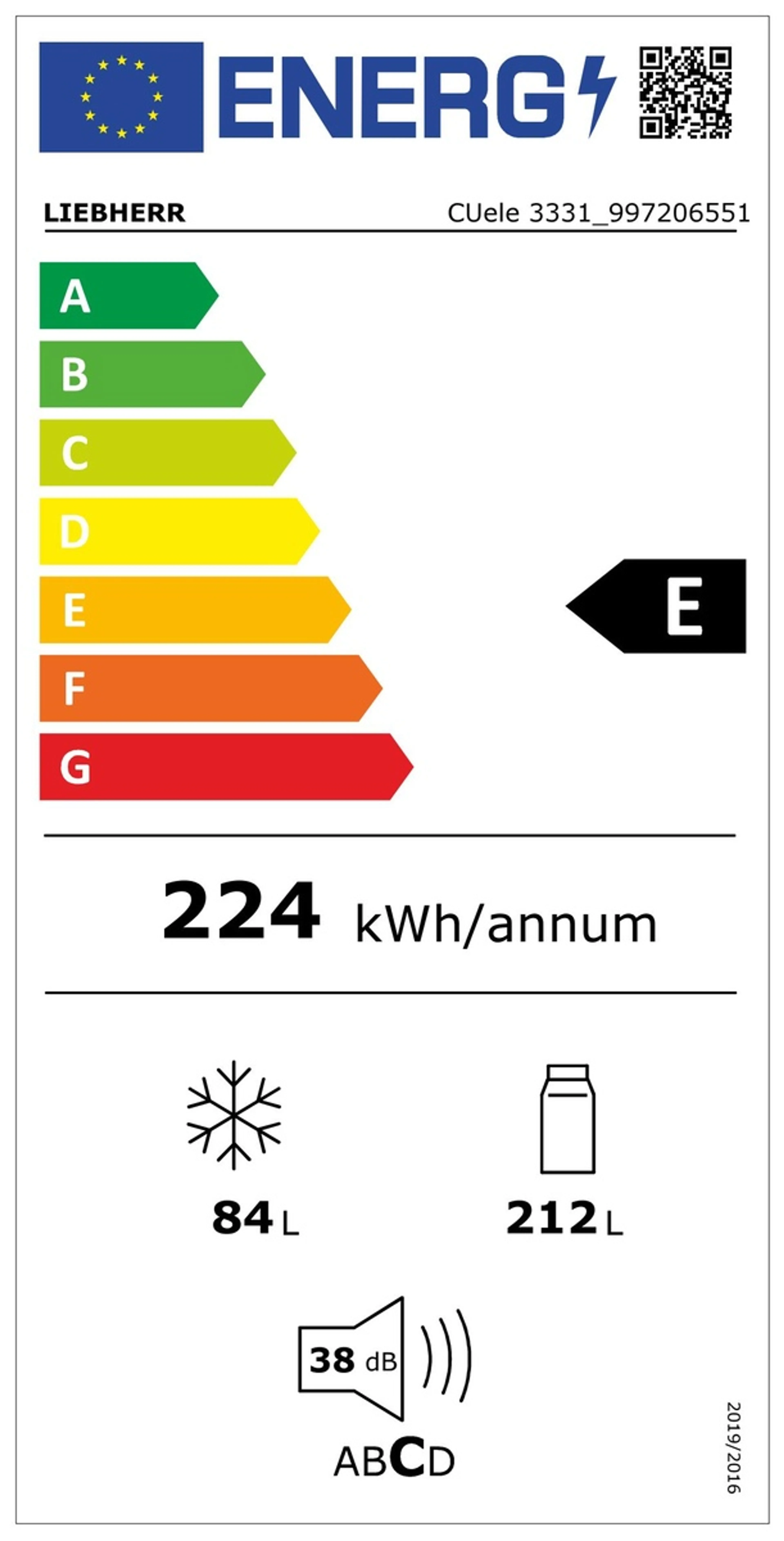 Liebherr Frigo avec congélateur CUele 3331 image