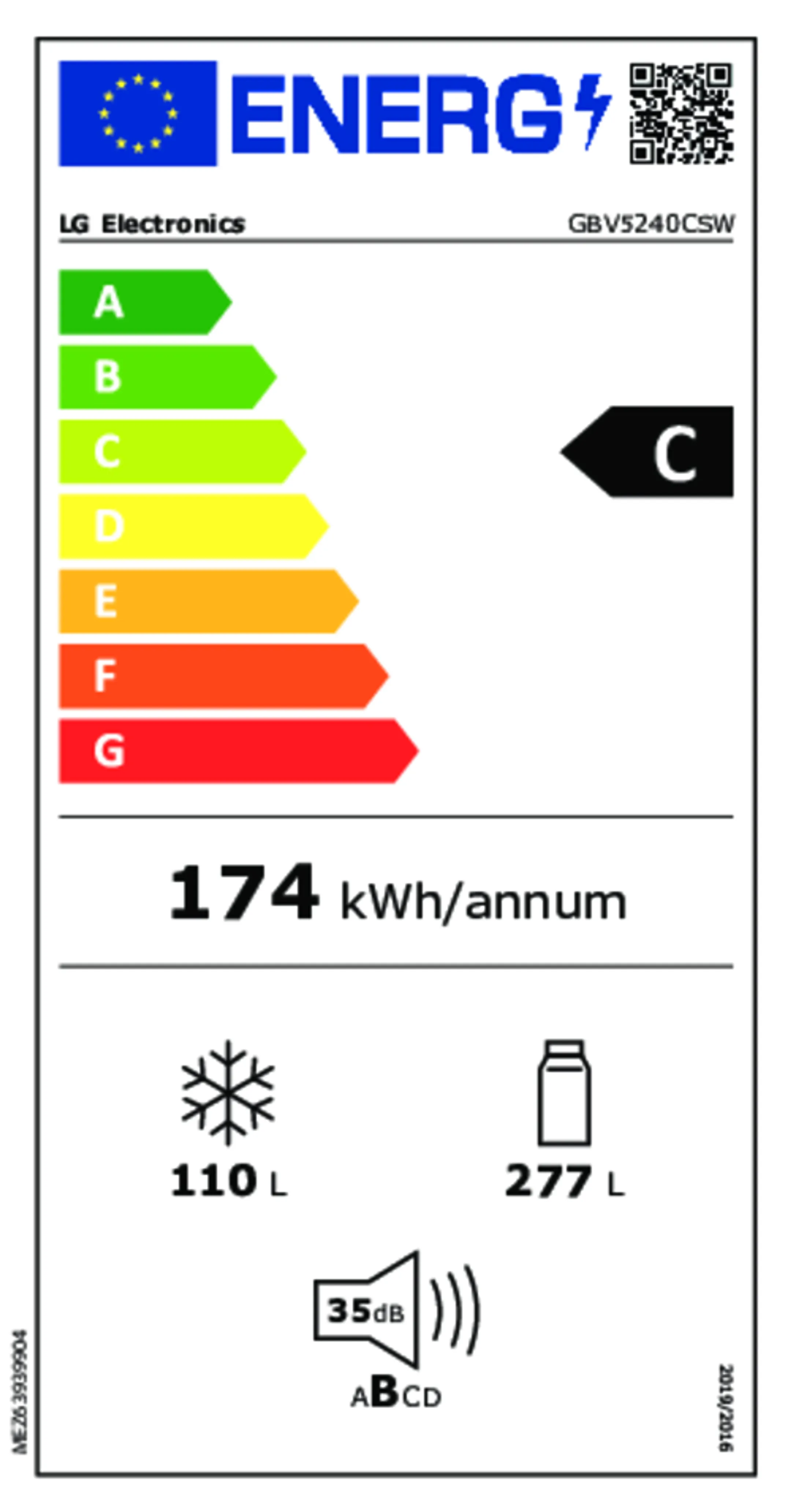 LG Combi frigo congélateur GBV5240CSW LinearCooling™ image