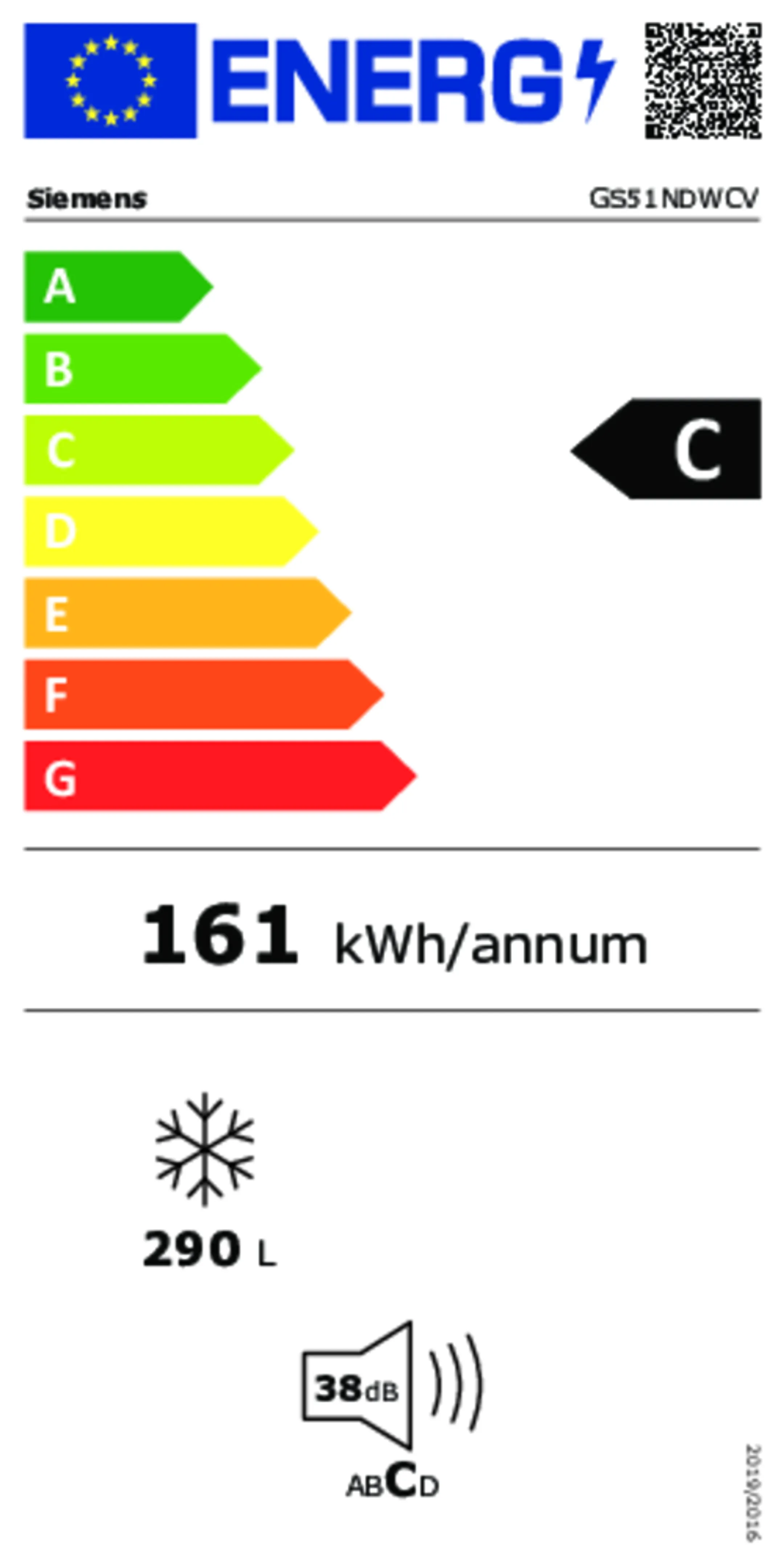 Siemens Diepvriezer GS51NDWCV iQ500 No-frost  161 cm image