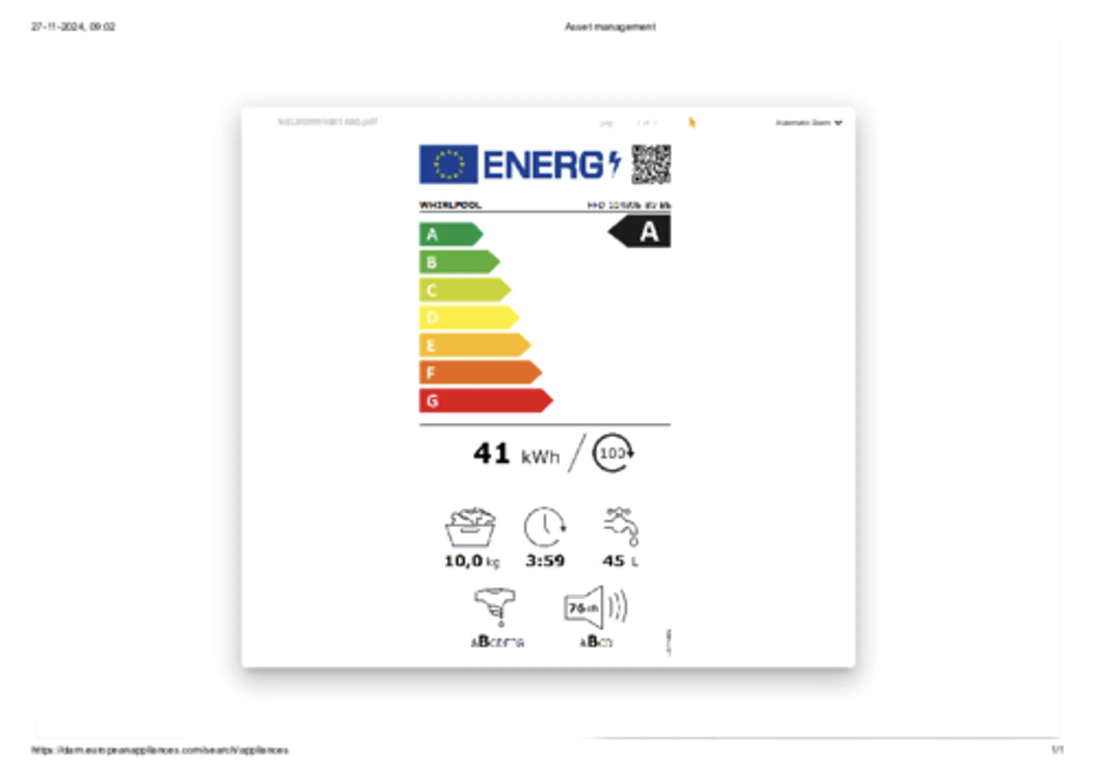 Whirlpool Machine à laver FFD 10489E BV BE image