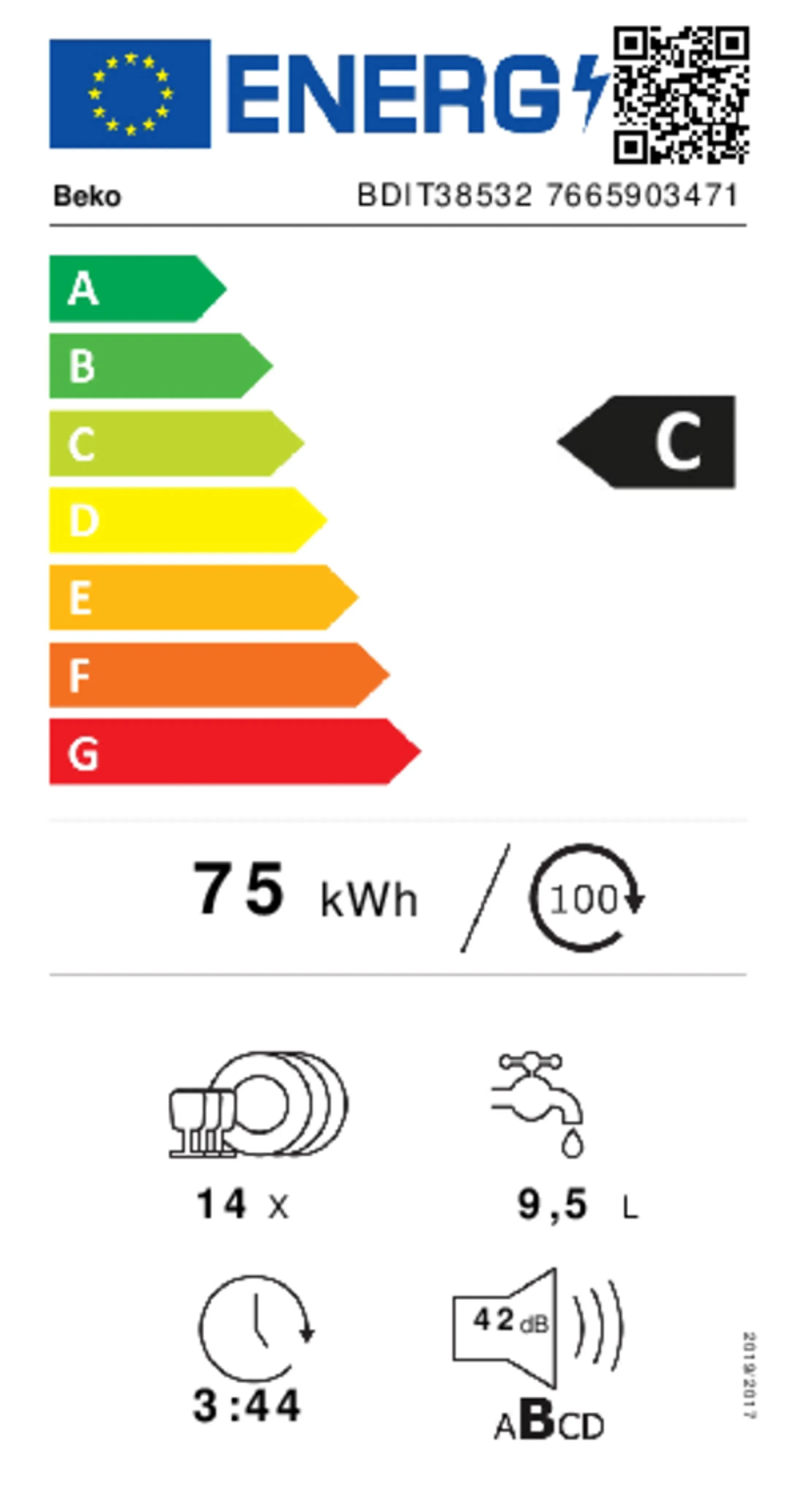 Beko Lave-vaisselle encastrable BDIT38532 image