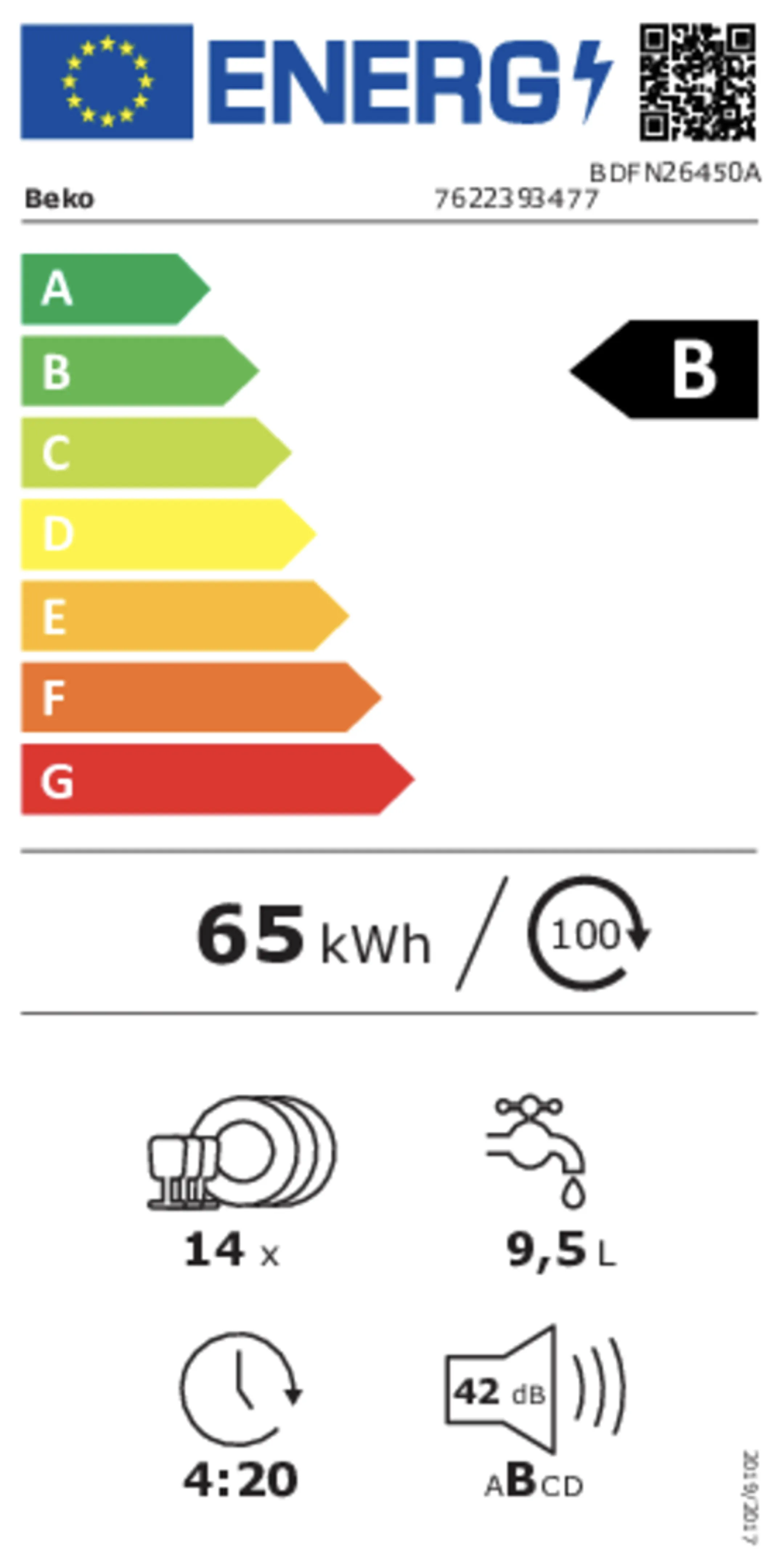 Beko Vaatwasser BDFN26450A image