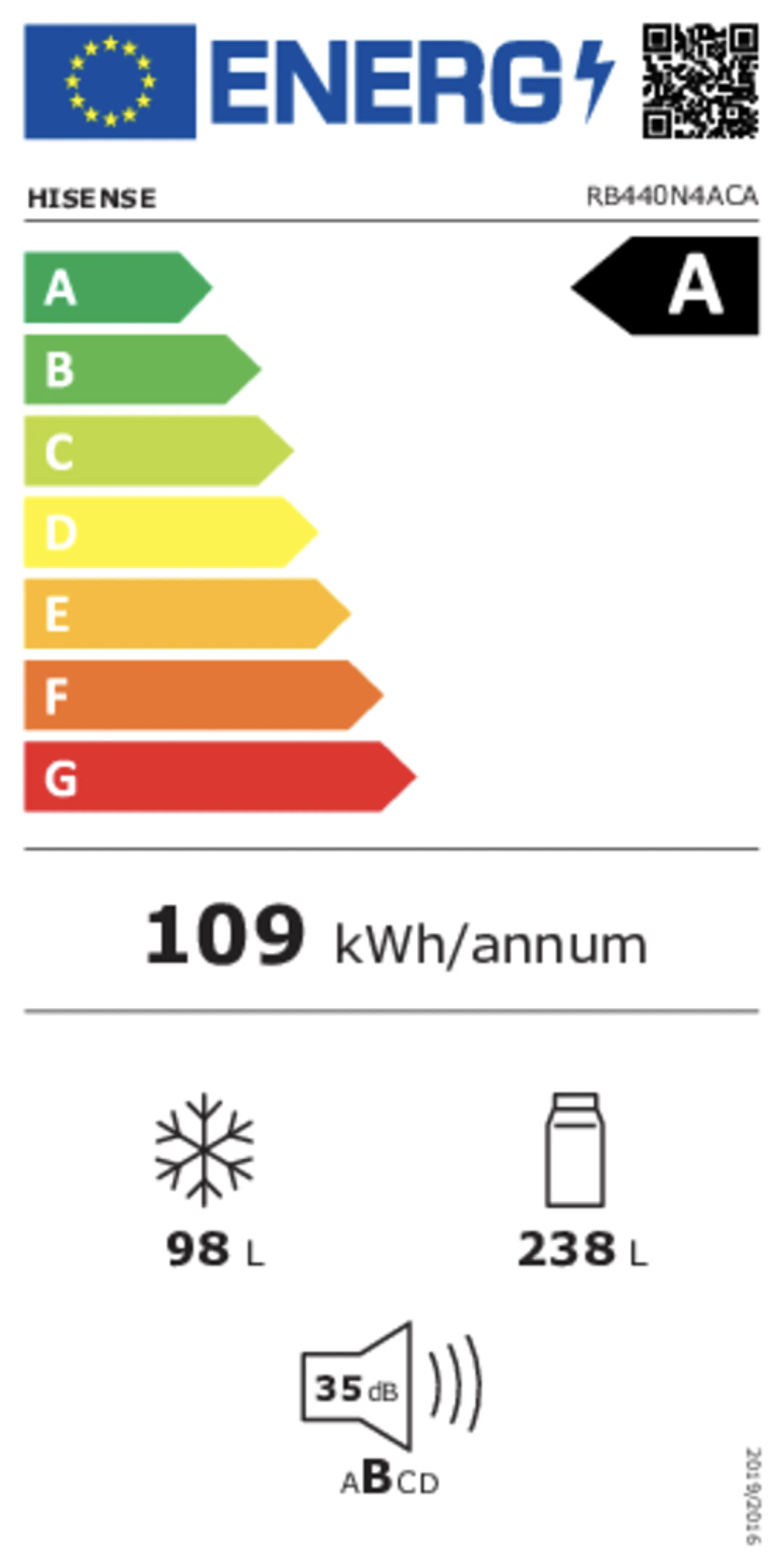 Hisense Combi frigo congélateur RB440N4ACA image