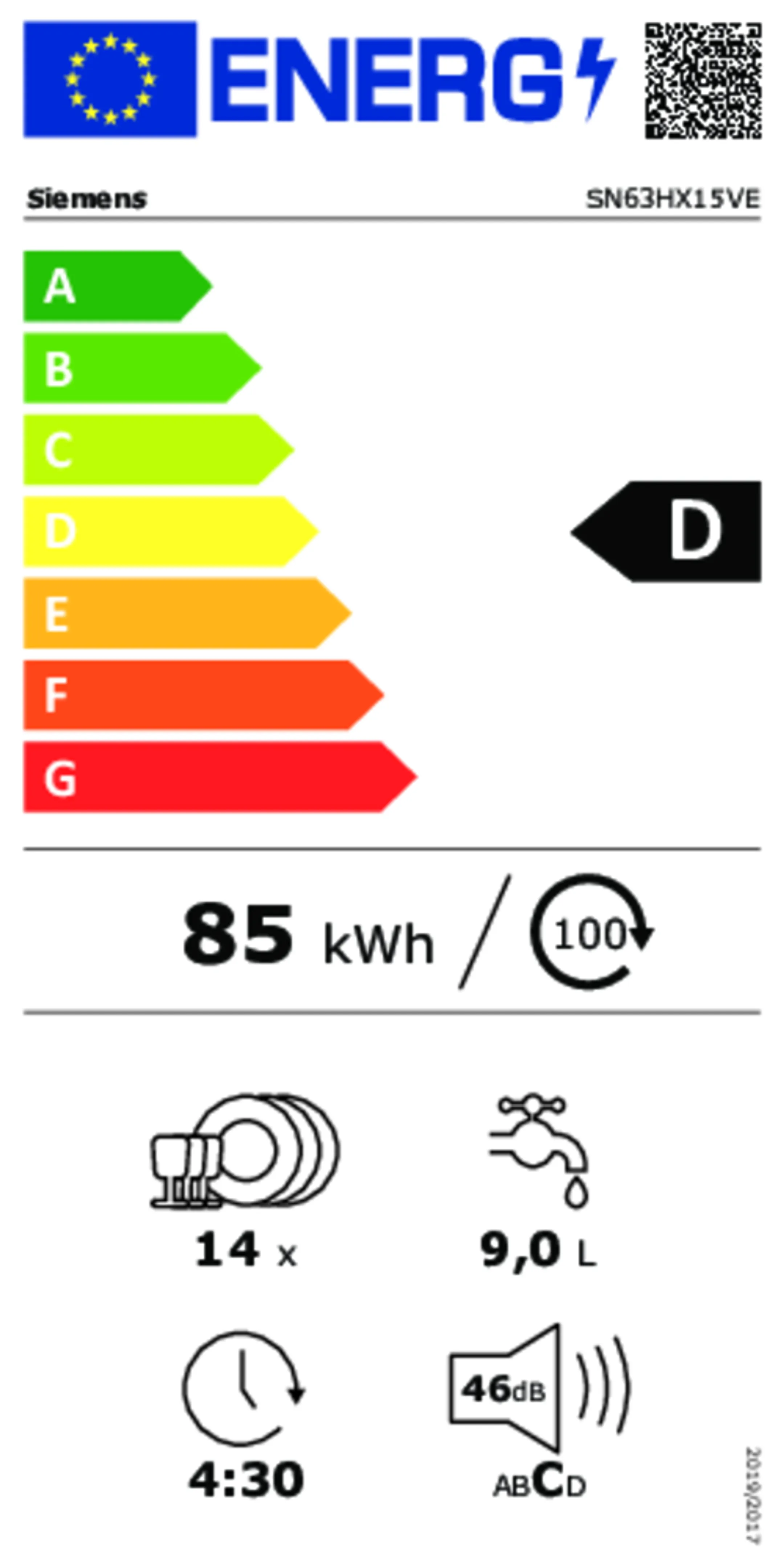 Siemens Lave-vaisselle encastrable SN63HX15VE image
