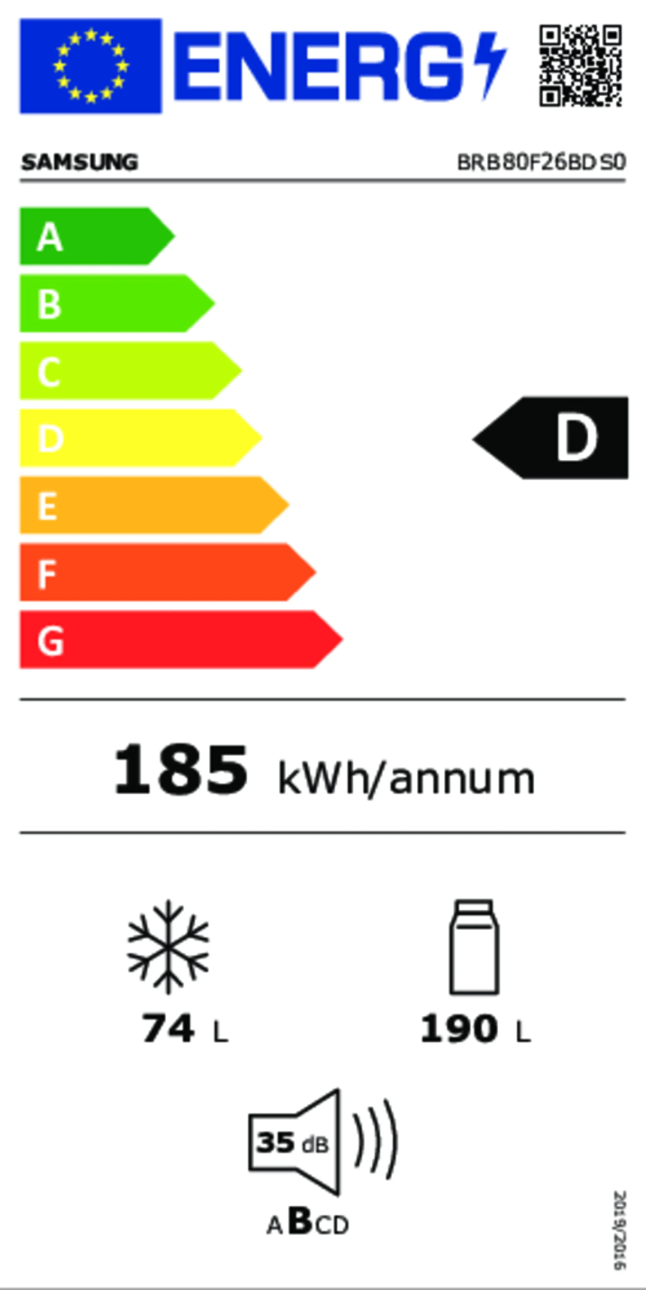 Samsung Combi frigo congélateur encastrable BRB80F26BDS0EF image