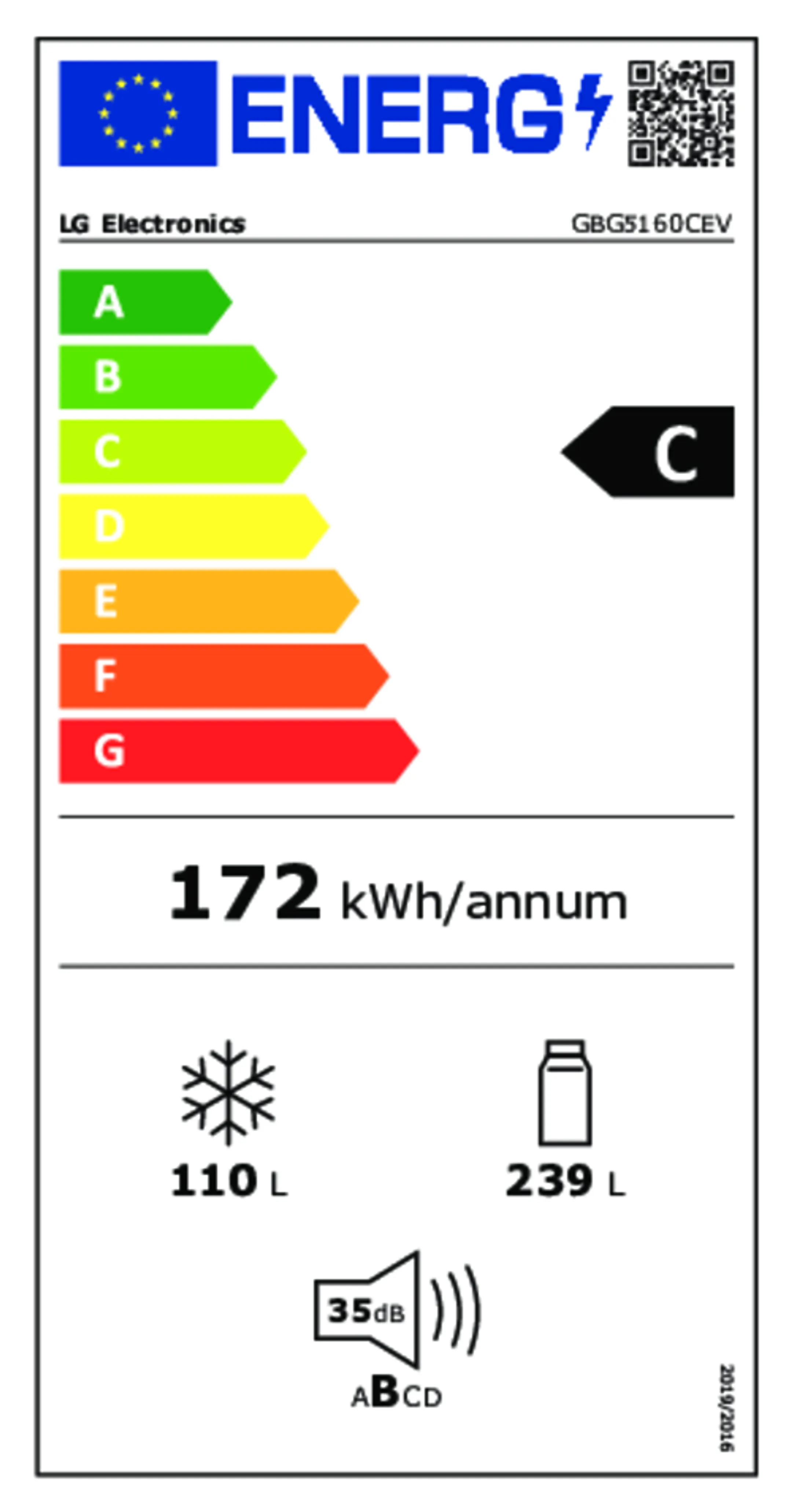 LG Combi frigo congélateur GBG5160CEV InstaView™ DoorCooling+™ image
