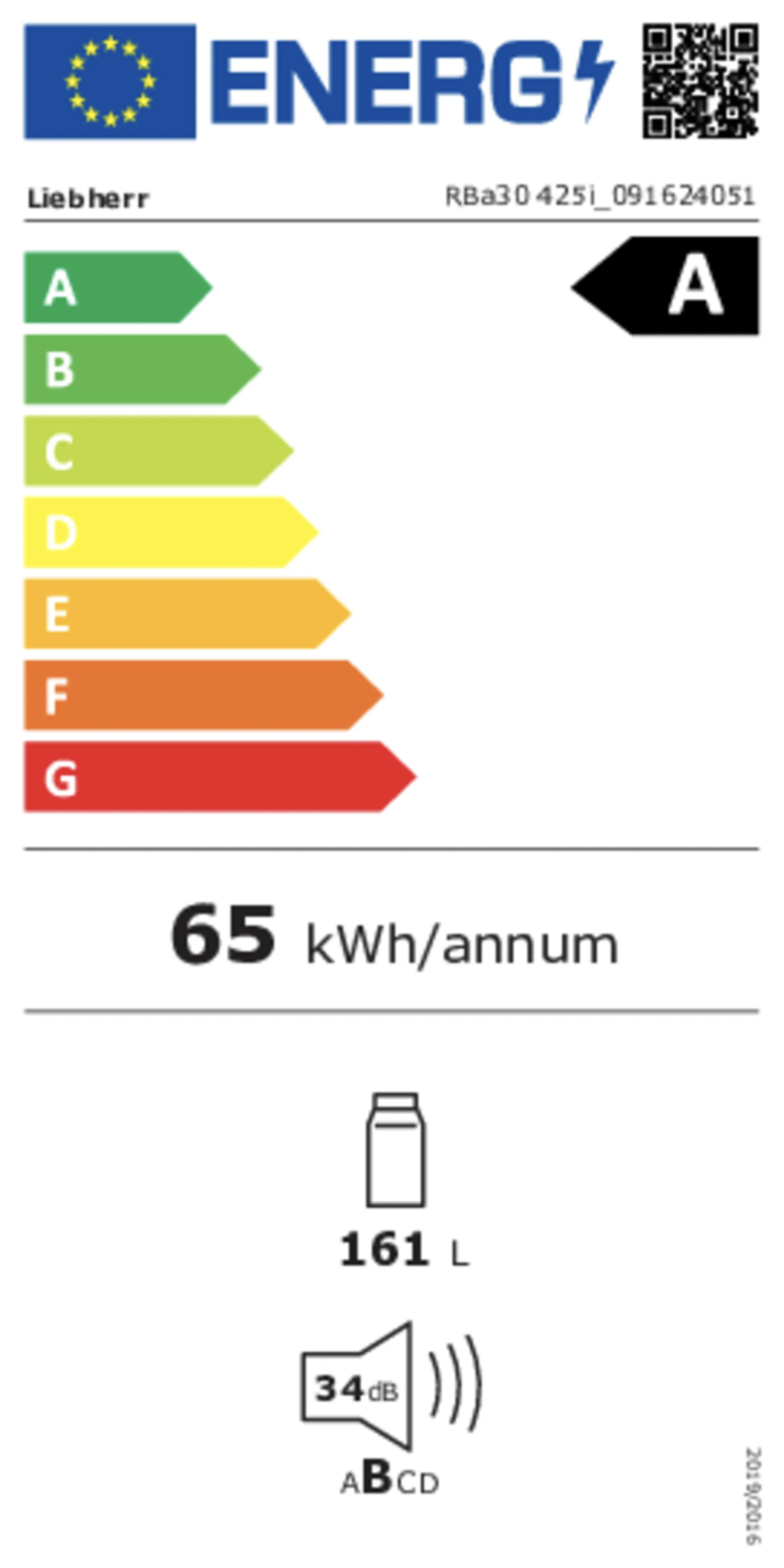 Liebherr Frigo RBa30 425i Prime image