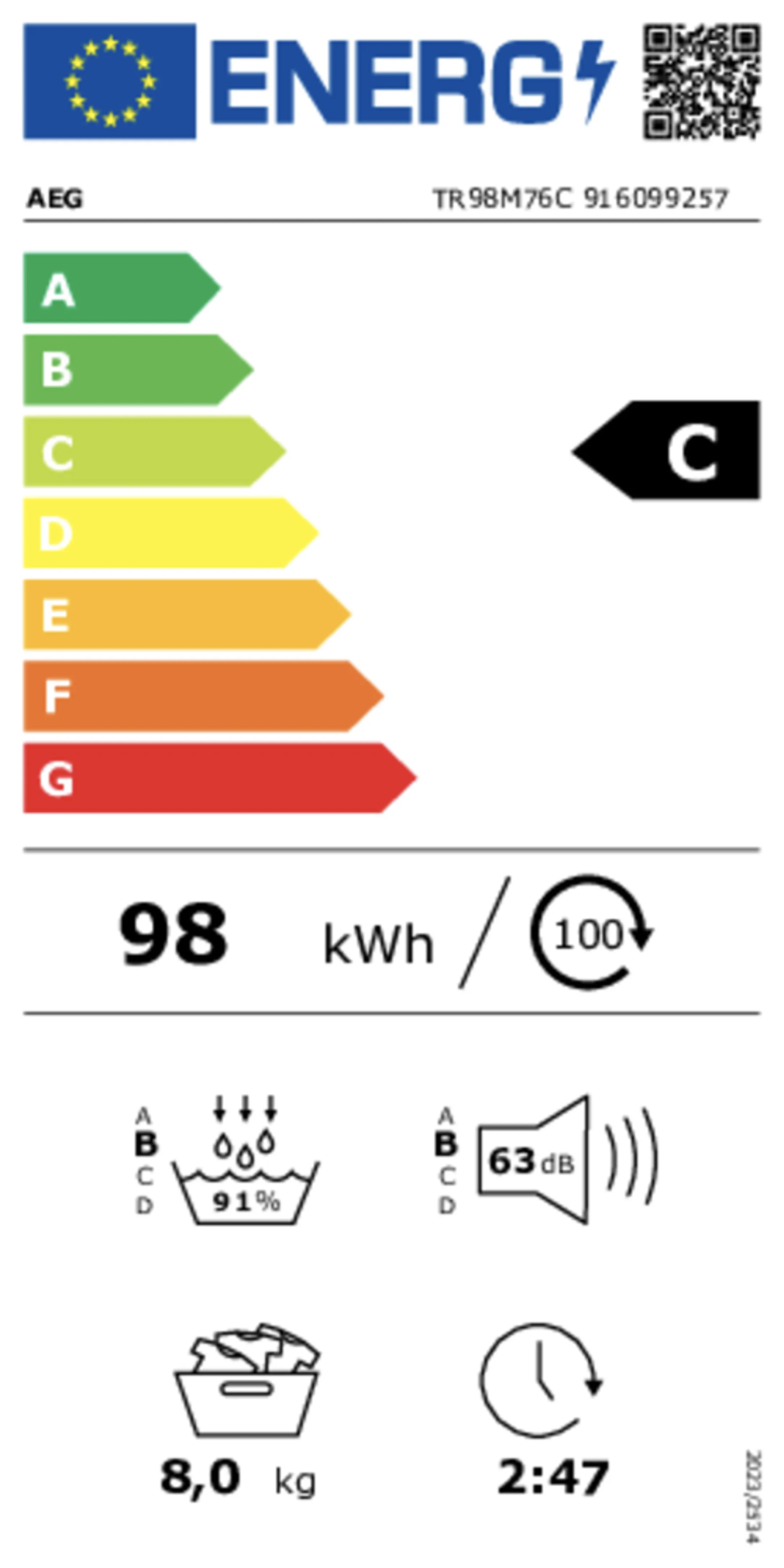 AEG Sèche-linge TR98M76C ABSOLUTECARE®​ image