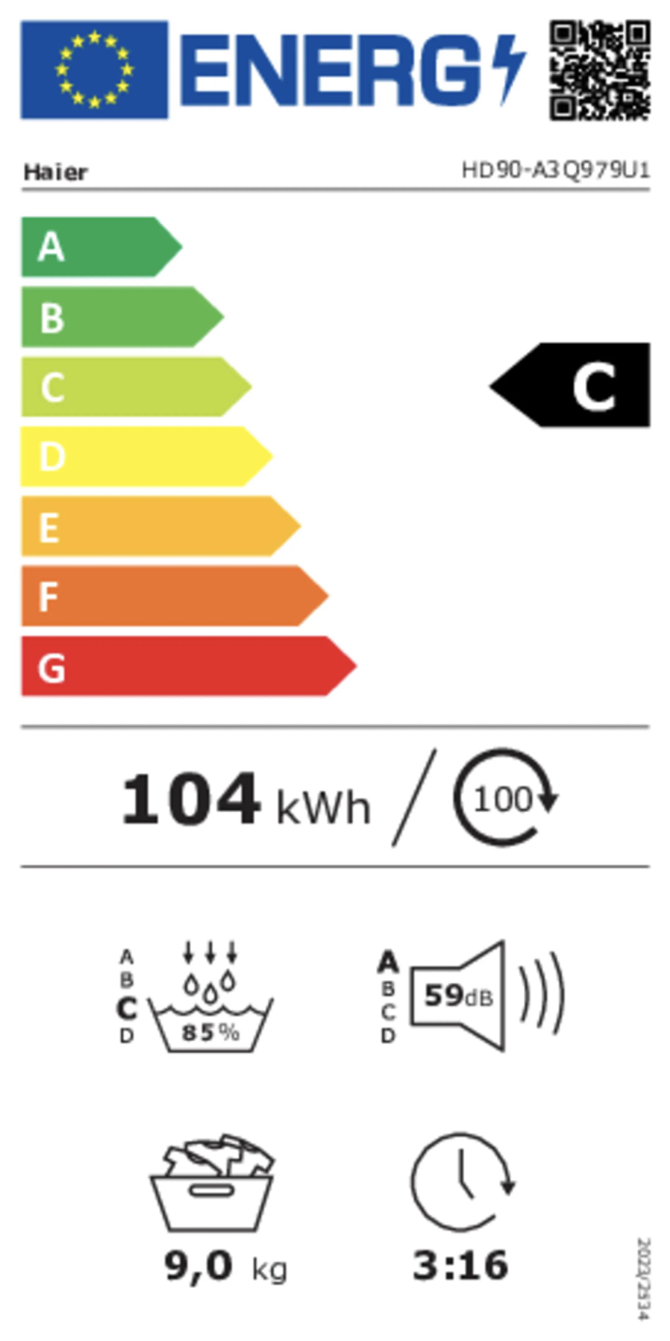 Haier Droogkast HD90-A3Q979U1-DF Silence Connected image