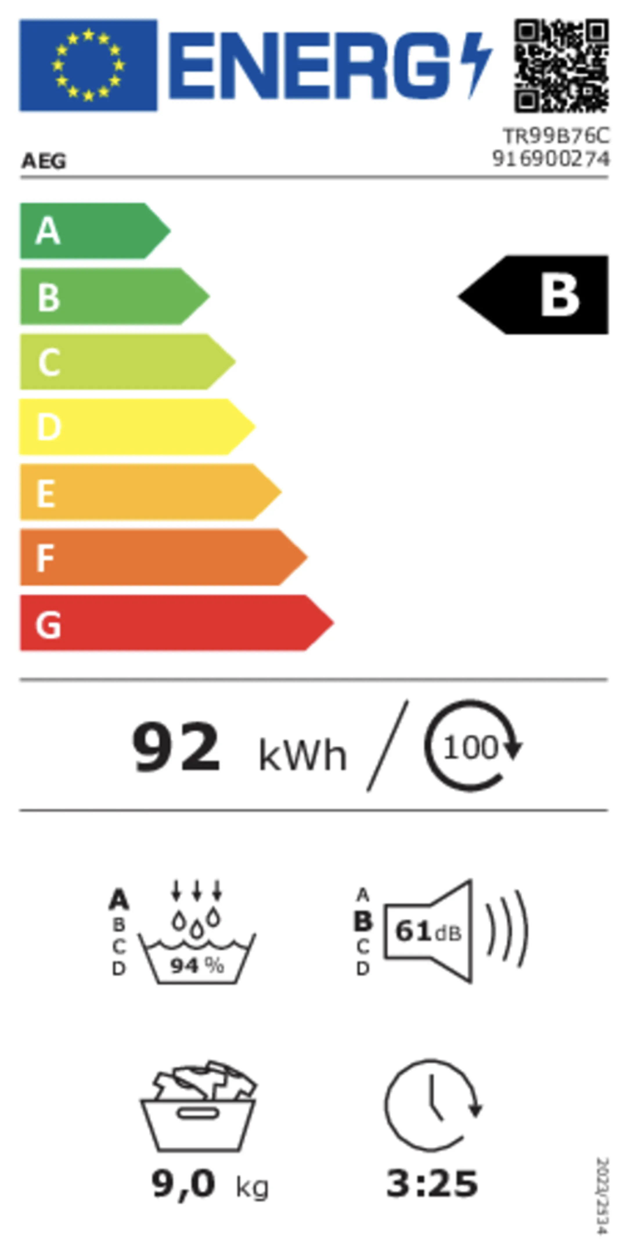 AEG Droogkast TR99B76C image
