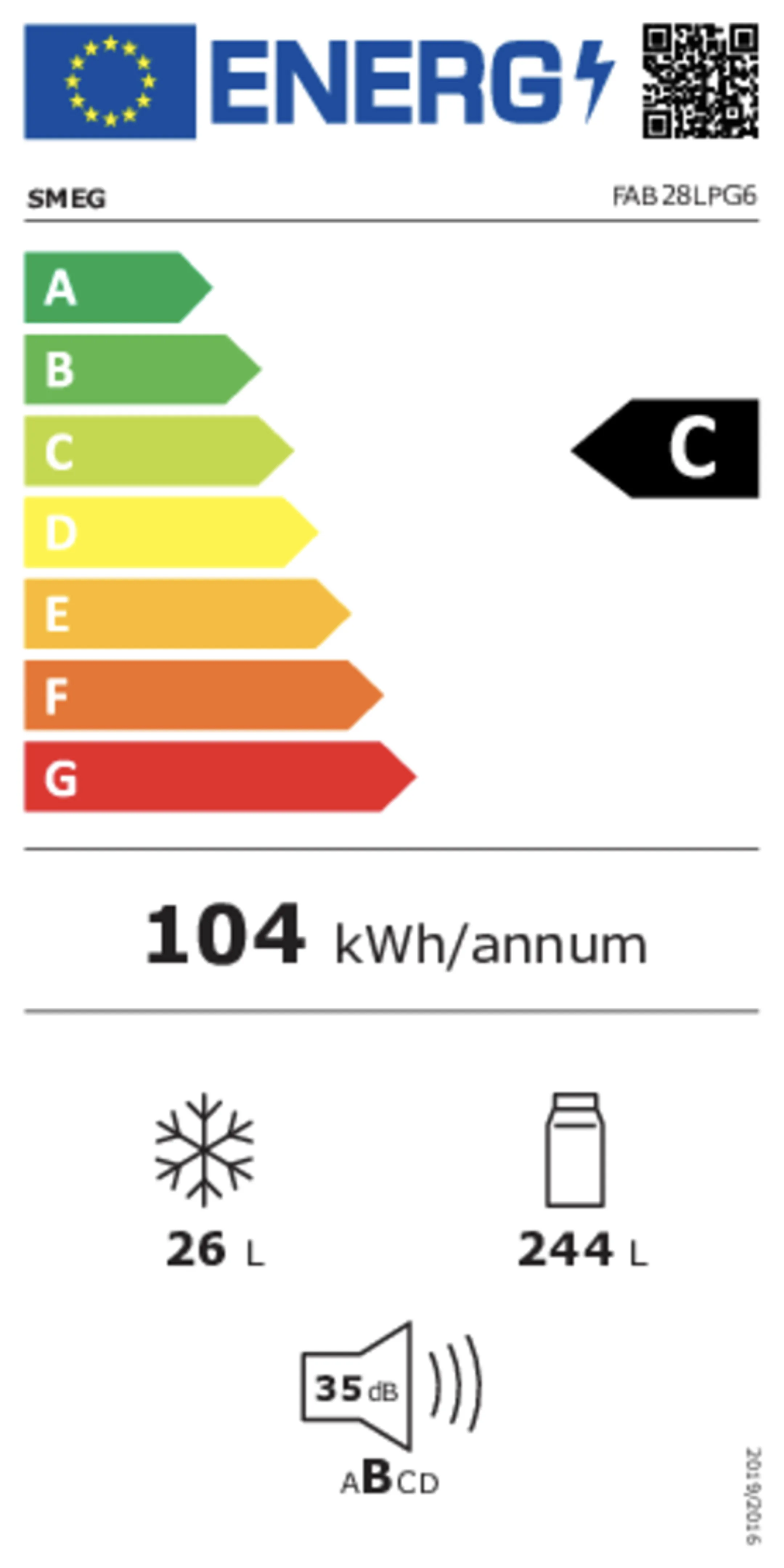 Smeg Koelkast FAB28LPG6 Pastelgroen image