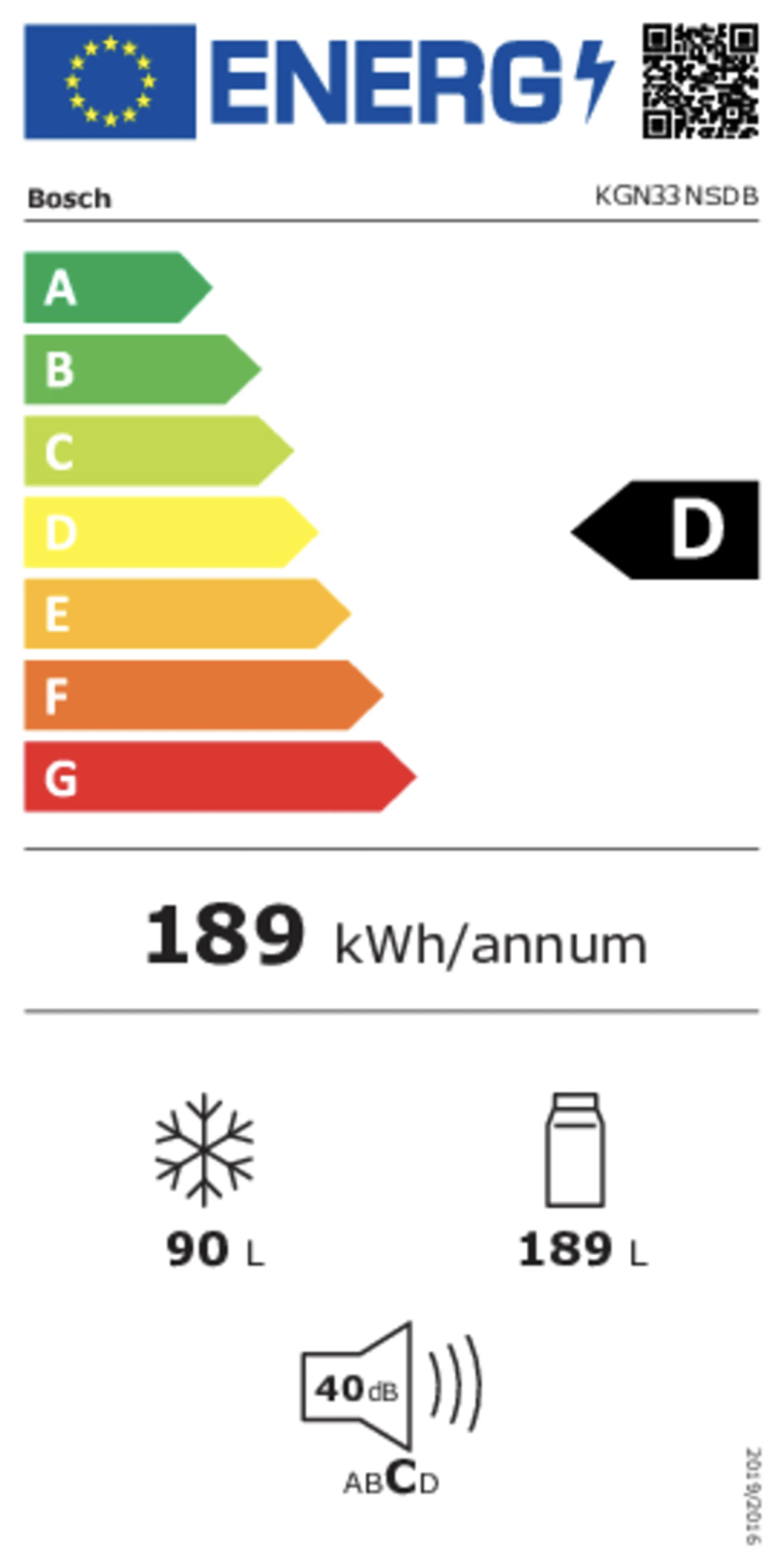 Bosch Koelkast met diepvries KGN33NSDB image