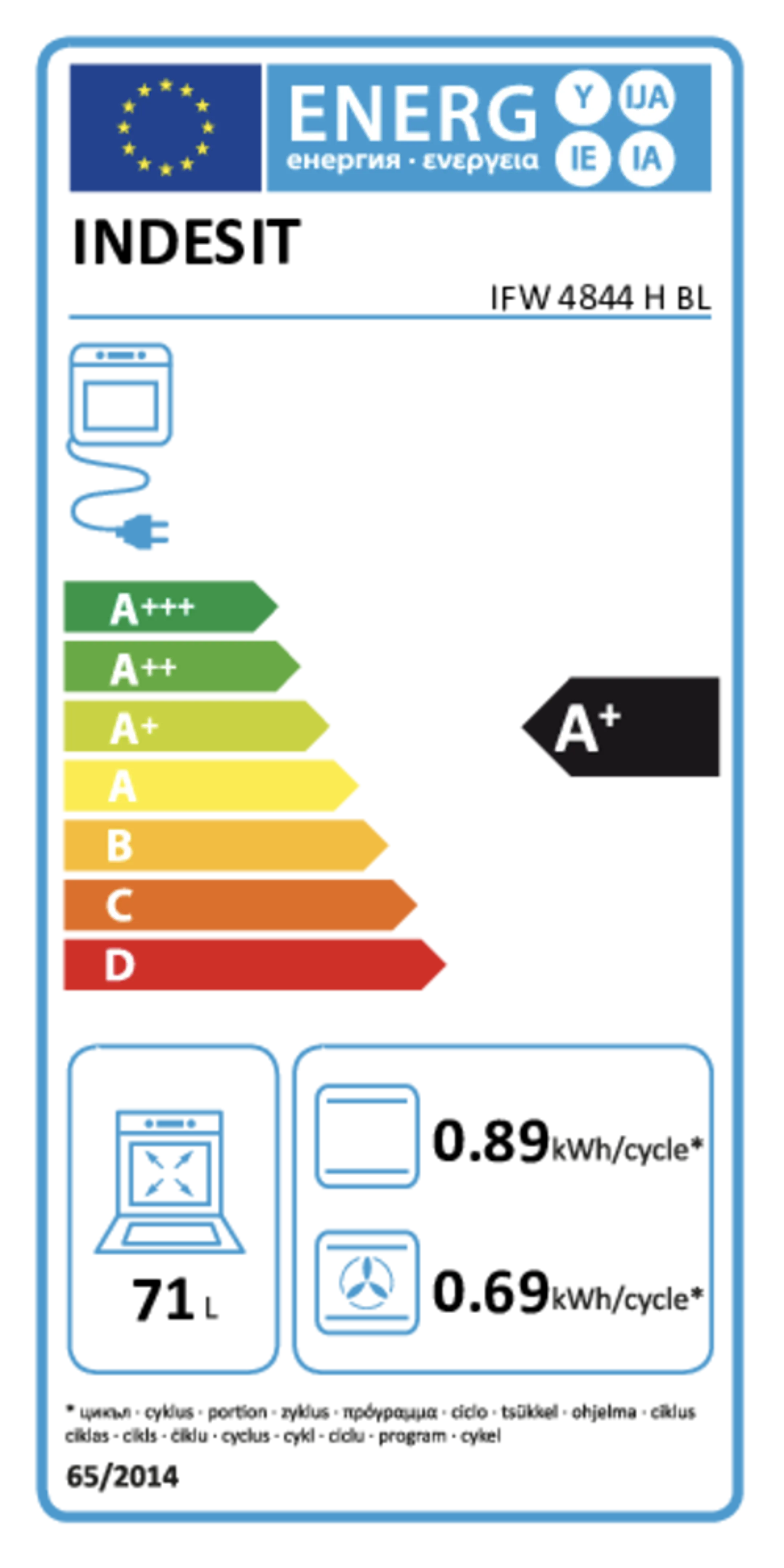 Indesit Four encastrable IFW 4844 H BL image