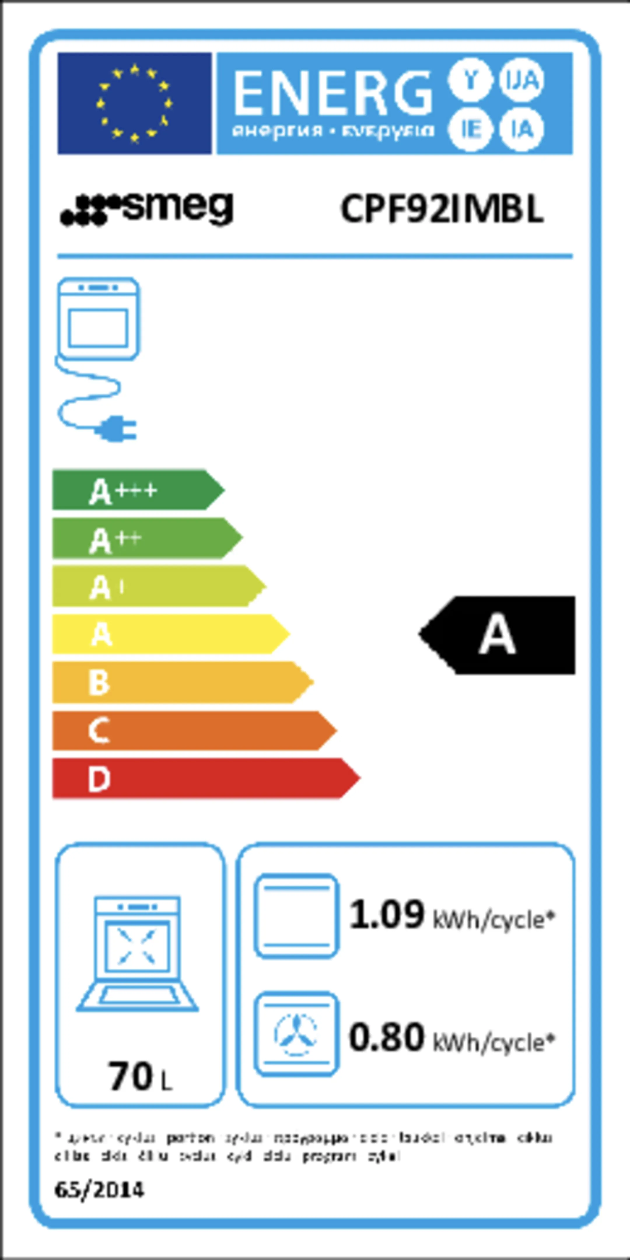 Smeg Fornuis CPF92IMBL image